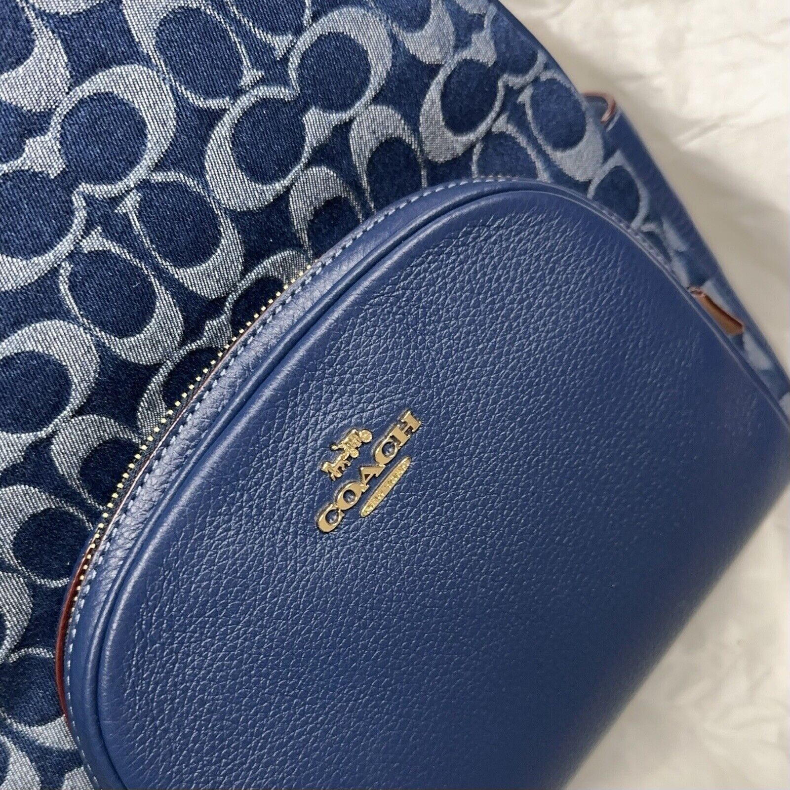 Coach NWT LIMITED Coach Denim Court Backpack Signature Canvas Size ONE SIZE - 12 Thumbnail