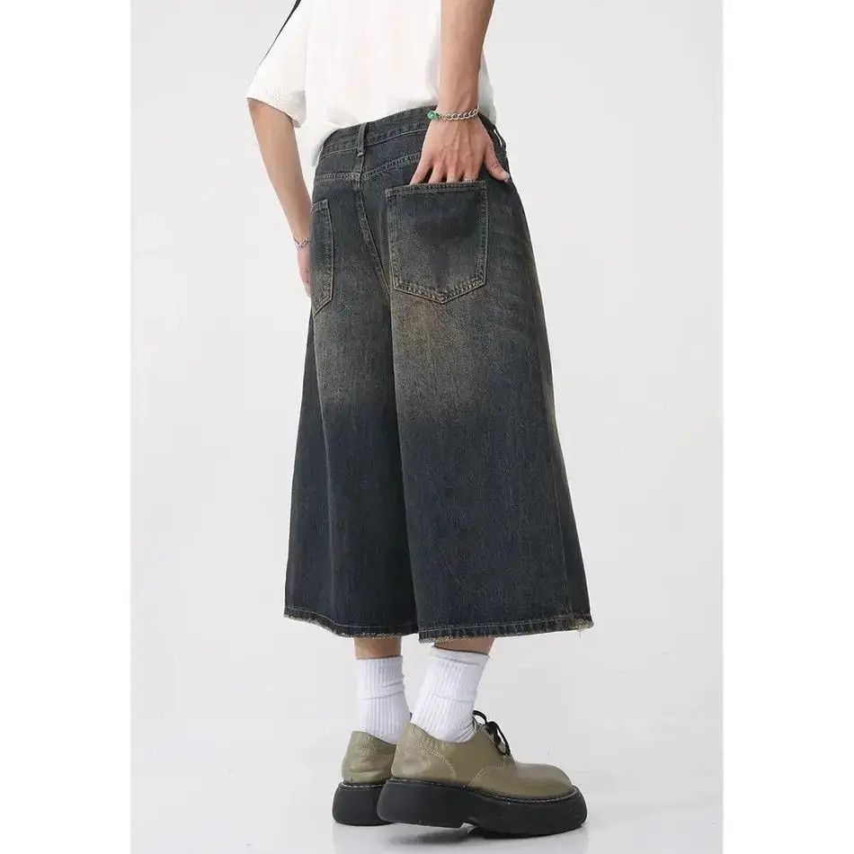 Japanese Brand Loose wide leg retro denim shorts Size US 32 / EU 48 - 2 Thumbnail