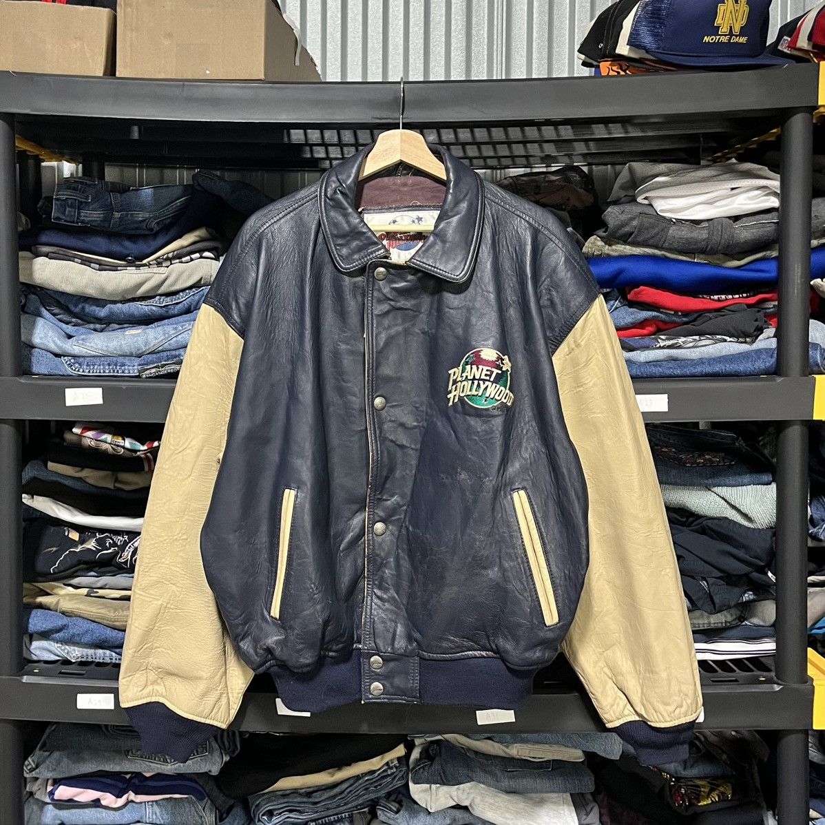 Planet Hollywood Vintage 90s Planet Hollywood California Leather Jacket XL Size US XL / EU 56 / 4 - 2 Thumbnail