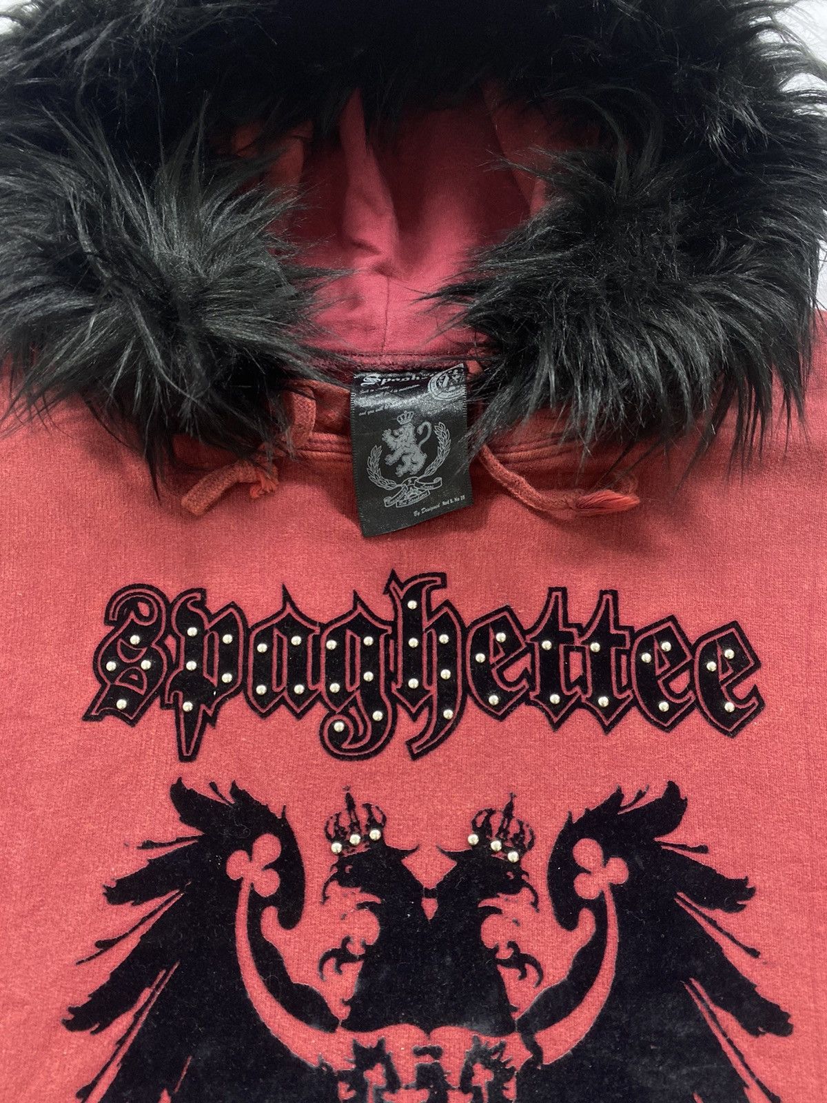 Japanese Brand Japanese Poem gothic Red Spaghettee Zip Fur Hoodie ifsix Size US L / EU 52-54 / 3 - 5 Thumbnail
