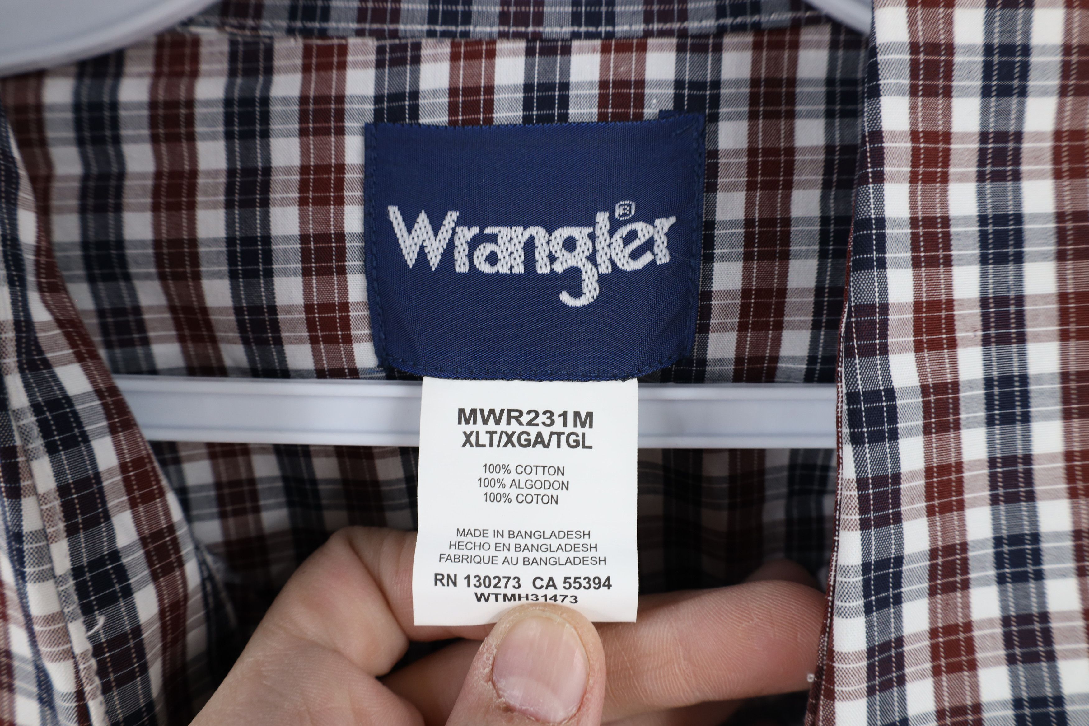 Vintage × Wrangler Deadstock Vintage Wrangler Rodeo Snap Button Shirt Plaid Size US XL / EU 56 / 4 - 8 Thumbnail