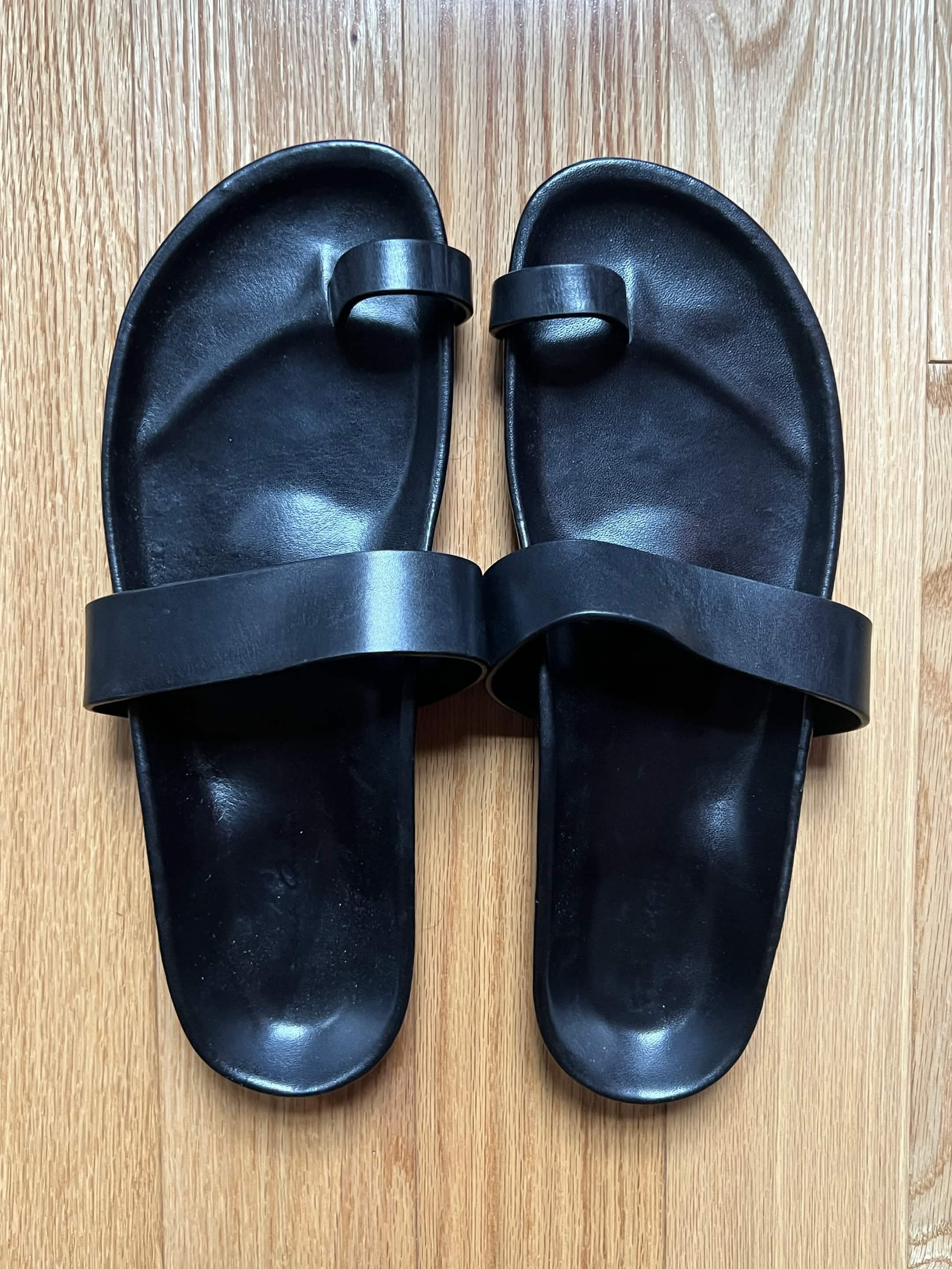 Rick Owens Rick Owens Black Leather Sandals Sz 42 Size US 9 / EU 42 - 1 Thumbnail