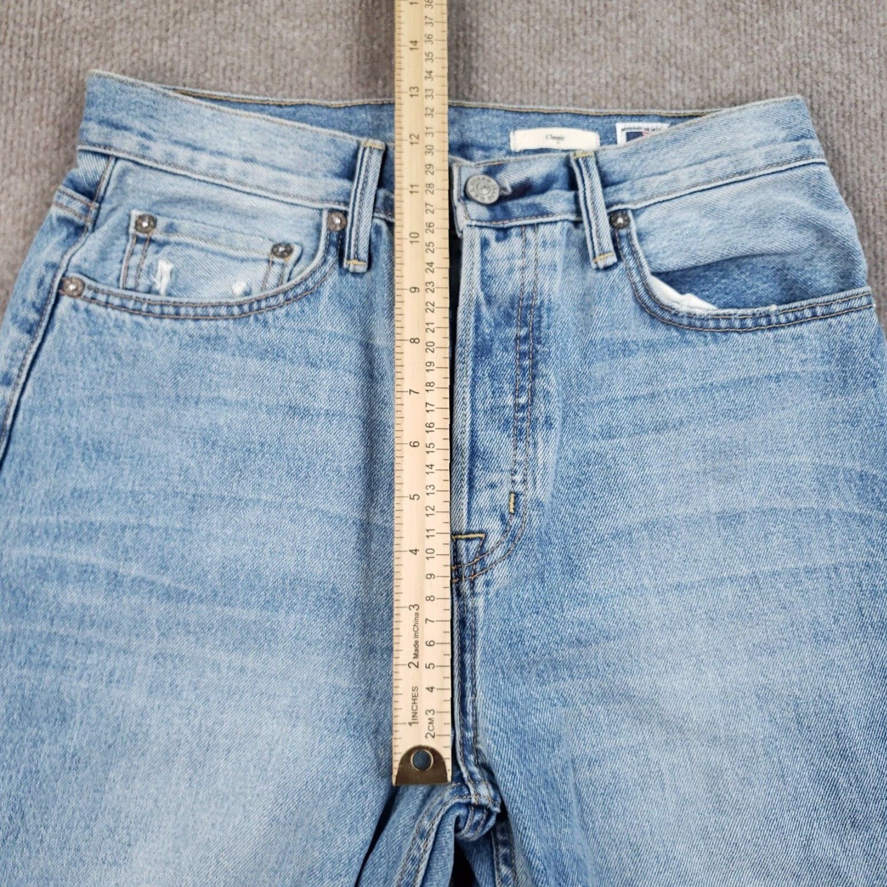 Vintage Noend Jeans Women's 28 Blue High Rise Tapered Button Fly Denim 5-Pocket Regular Distressed Jeans Size 28" / US 6 / IT 42 - 6 Thumbnail