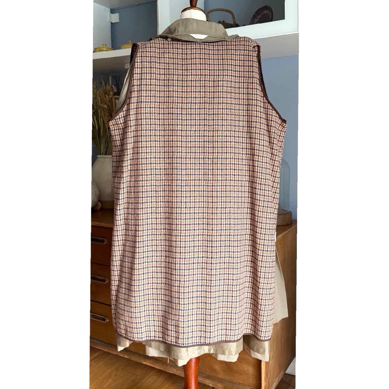 Vintage VINTAGE 80s Pleated Swing Trench Coat Khaki Brown with Removable Liner S/M Coat Women Size S / US 4 / IT 40 - 5 Thumbnail