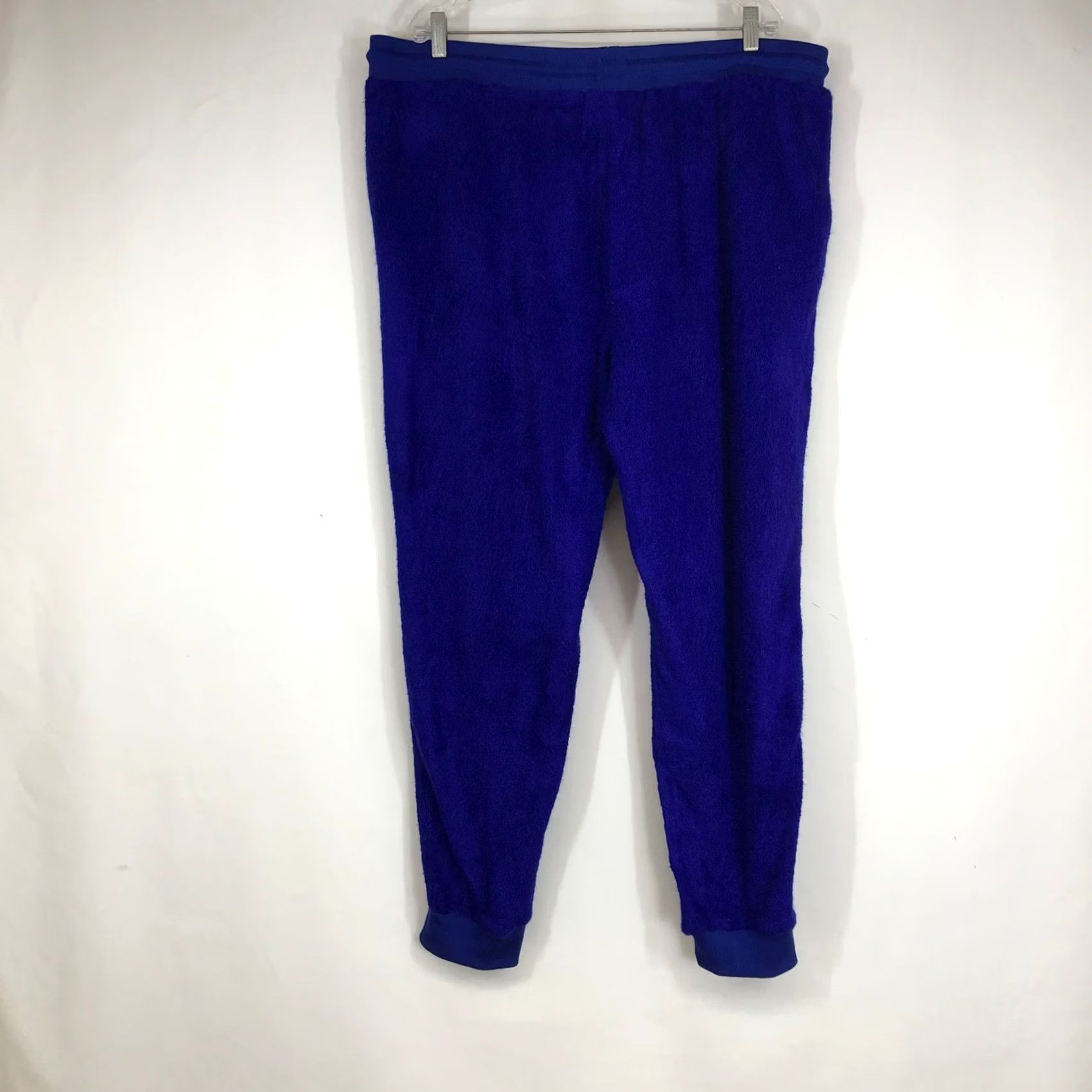 Vintage White Birch Royal Blue Fuzzy Joggers Plus Size 3X Drawstring Elastic Waist Size 40" / US 18 - 4 Thumbnail