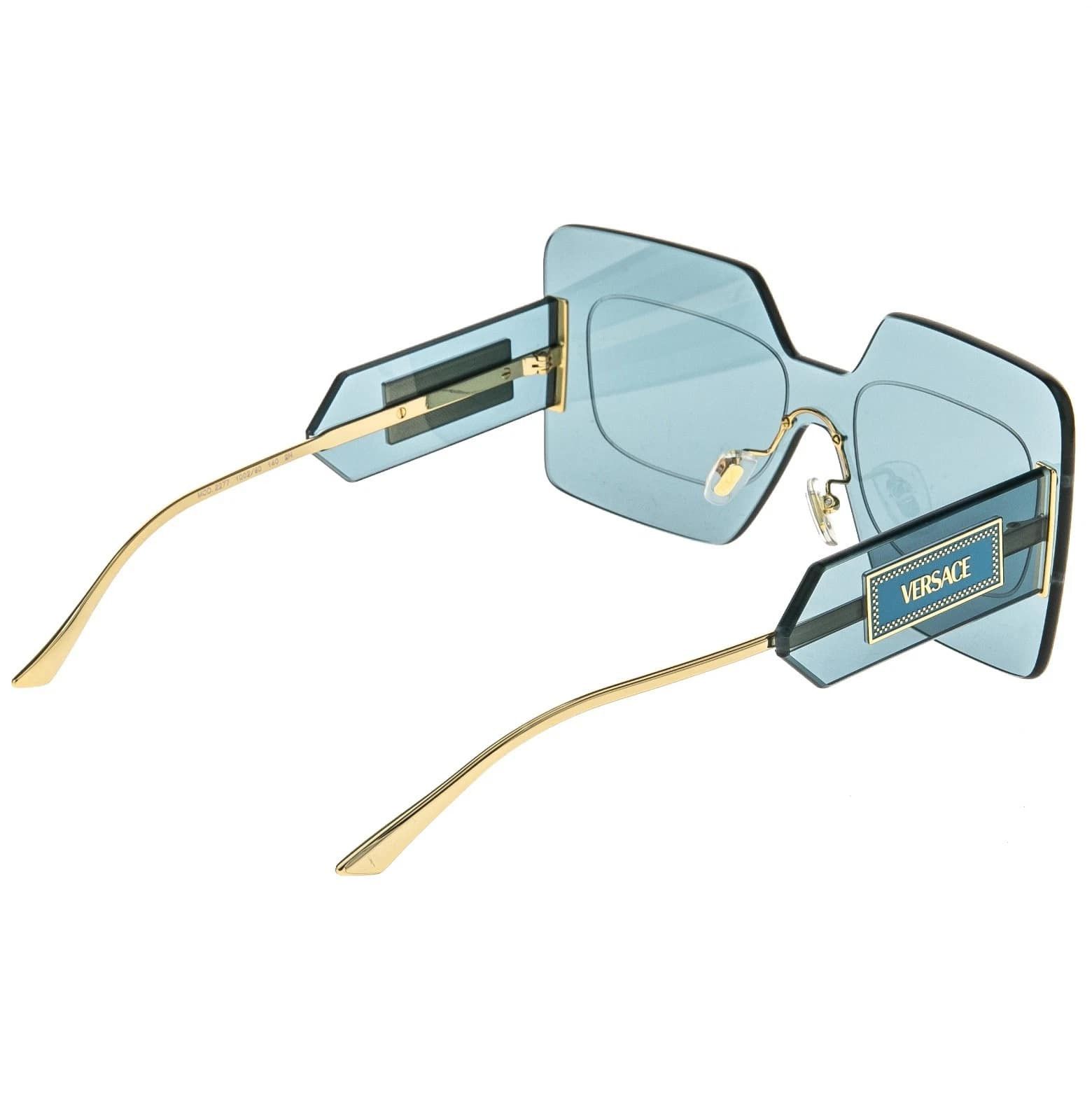 Versace VERSACE VE2277 DAMIER PLAQUE 2277 Blue Unisex Mask Sunglass Size ONE SIZE - 2 Thumbnail