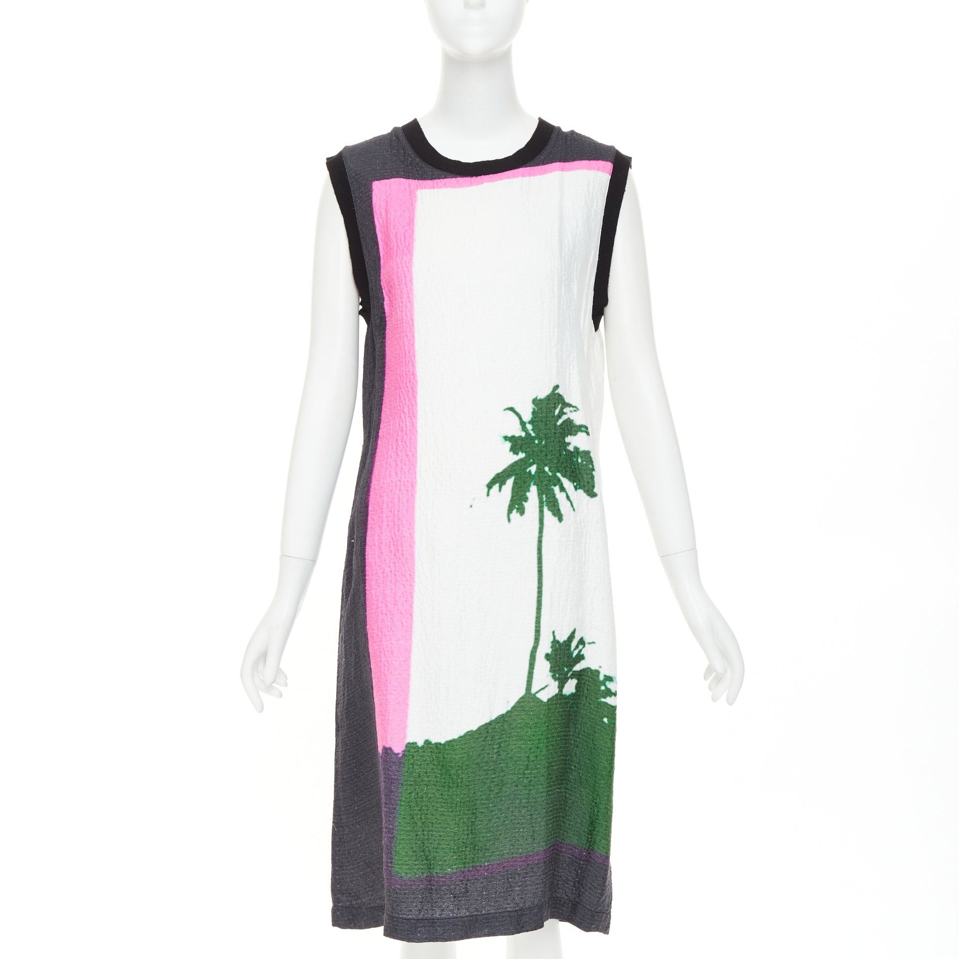 Dries Van Noten DRIES VAN NOTEN 2020 Len Lye linen blend palm tree print shift dress FR38 M Size M / US 6-8 / IT 42-44 - 1 Thumbnail