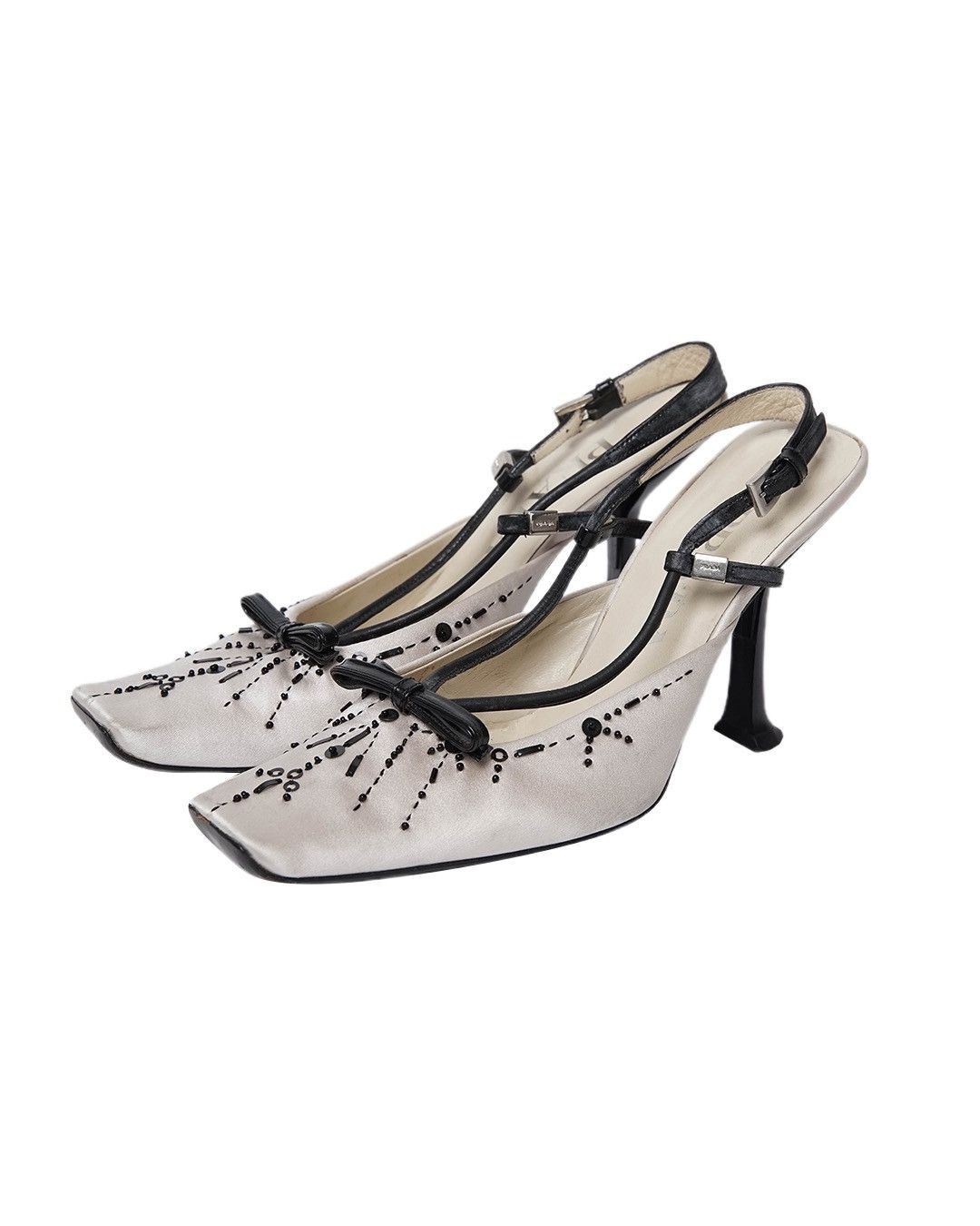 Prada Prada S/S2000 Embellished Satin Heels Size US 6 / IT 36 - 2 Thumbnail