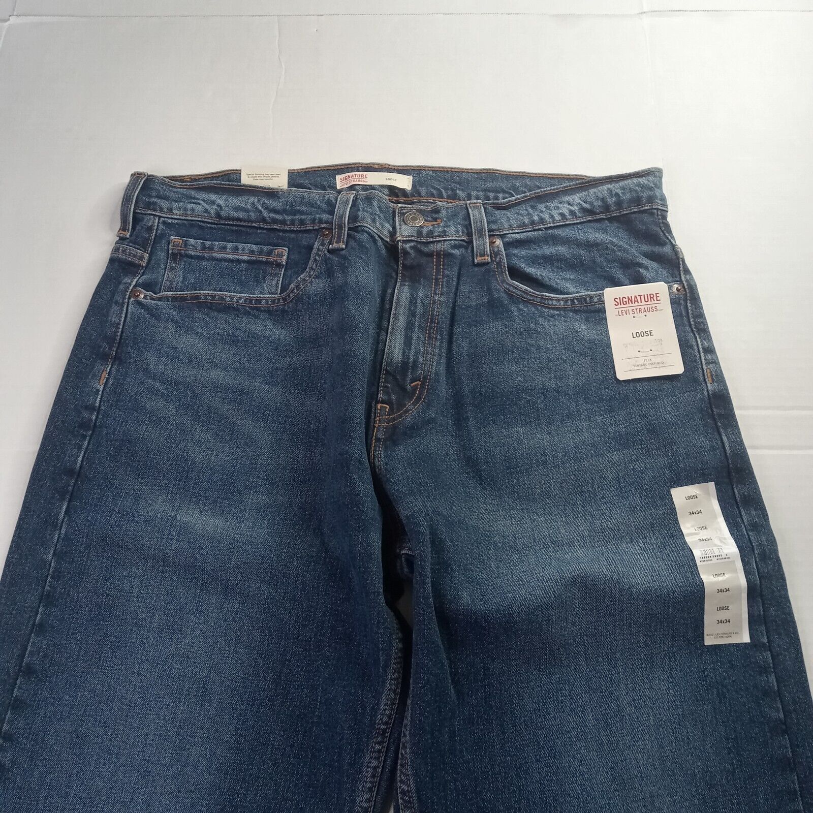 Levi's Signature By Levi's Loose Jeans Men's 34x34 Blue Denim Flex Size US 34 / EU 50 - 3 Thumbnail