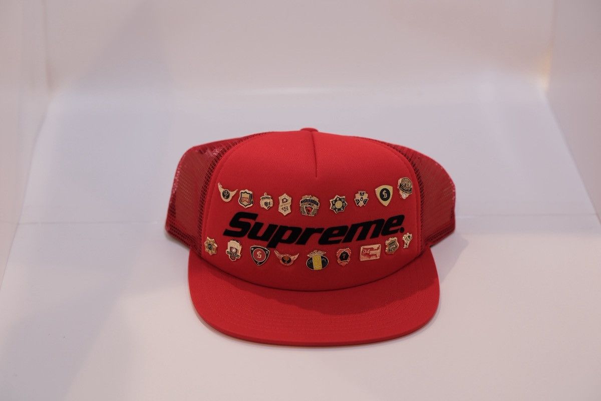 Supreme Supreme Pins Mesh Back 5-Panel Hat Red In Hand Size ONE SIZE - 1 Thumbnail