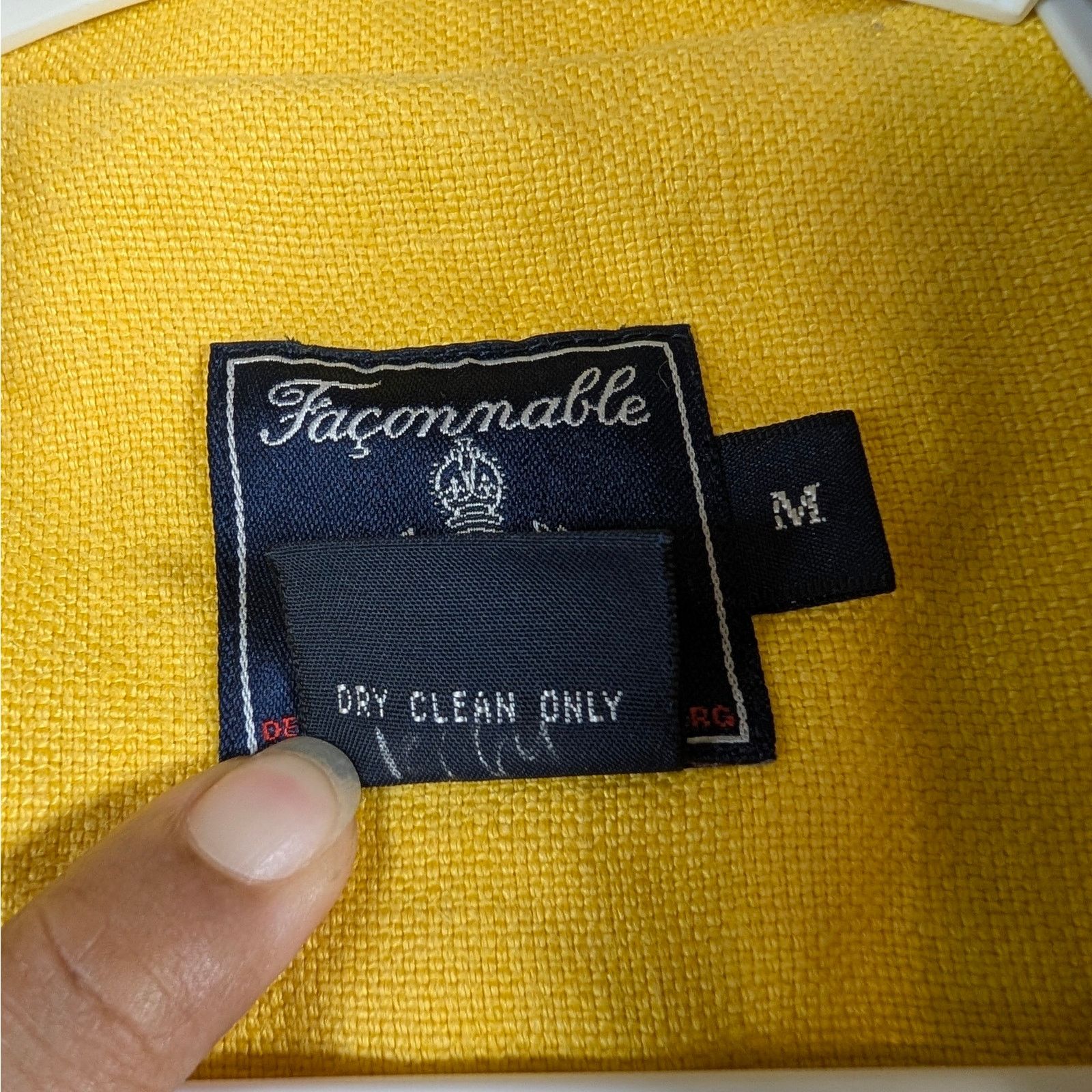 Faconnable Faconnable Yellow Linen Utility Jacket Women’s Size Medium M Size M / US 6-8 / IT 42-44 - 4 Thumbnail