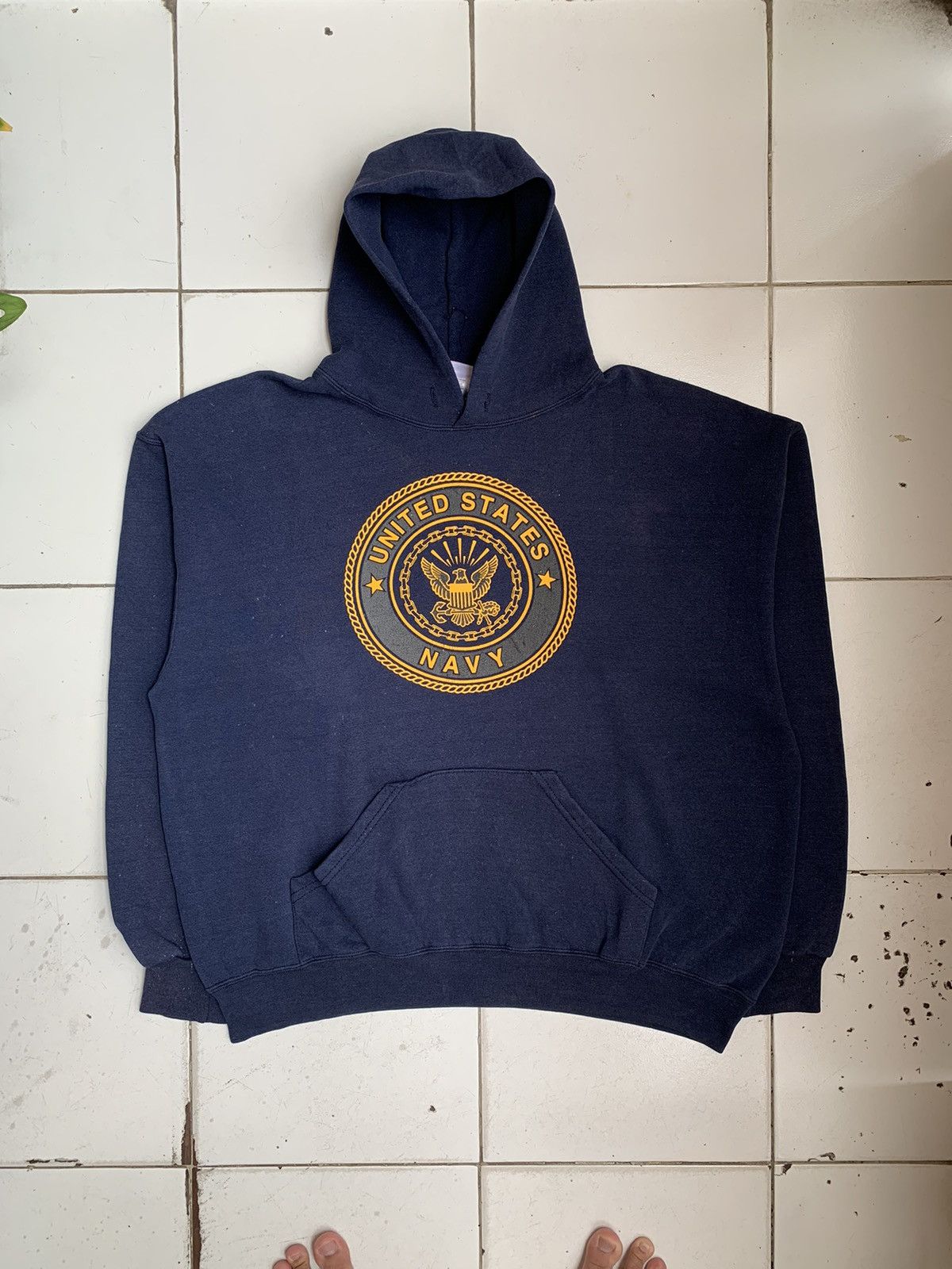 Image of Military x USN Vintage Us Navy Reflective Hoodie Made In Usa, Men's (Size XL)