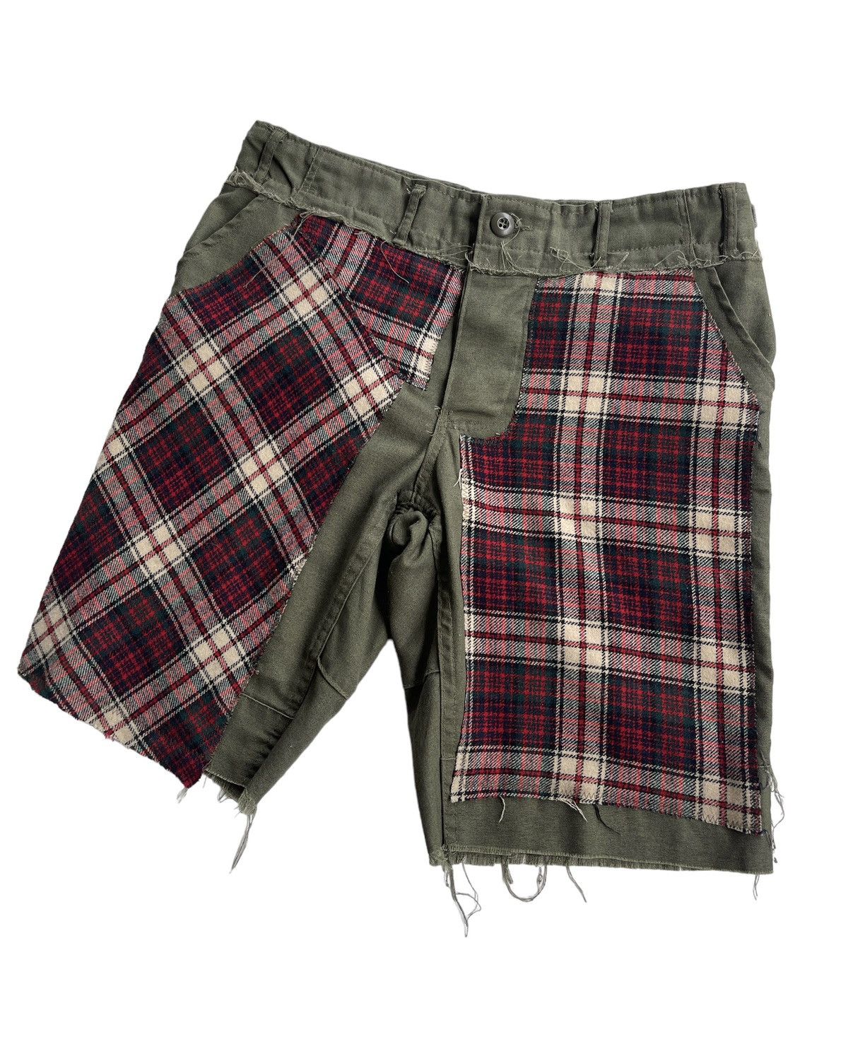 Japanese Brand Boy Minus One Tartan Patchwork Short Pants Size US 31 - 2 Thumbnail