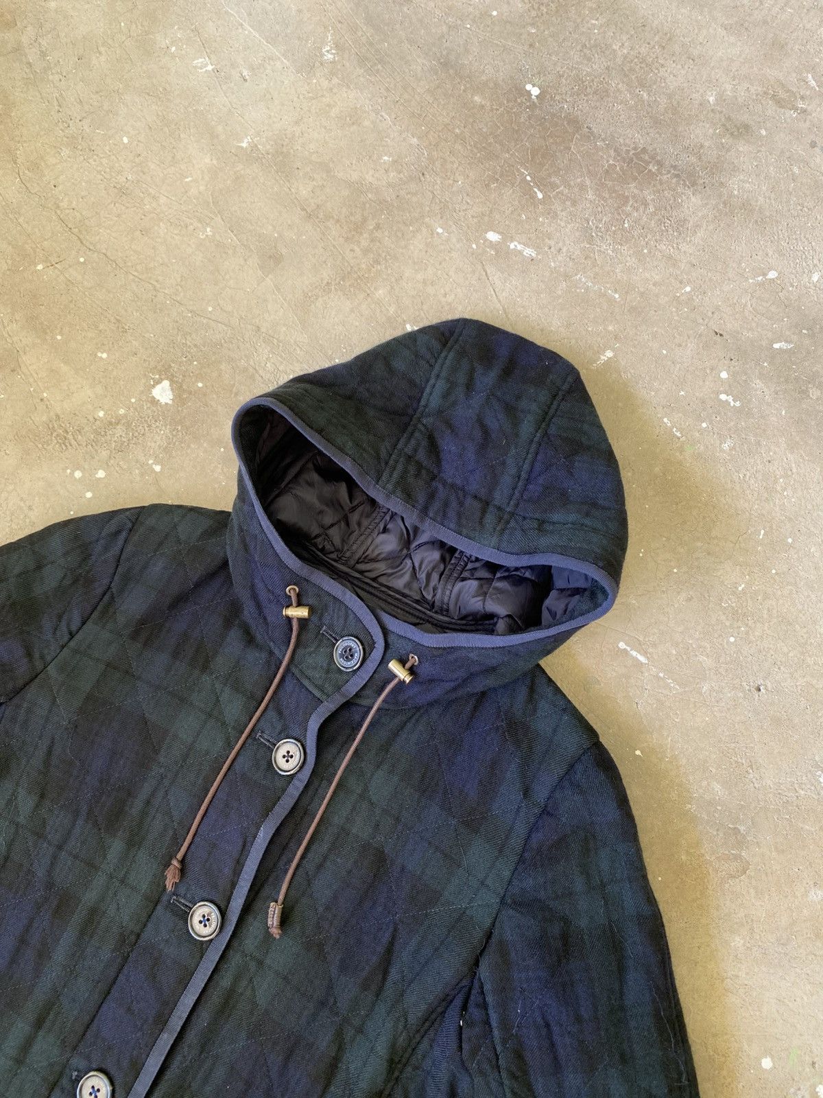 Mackintosh Mackintosh Philosophy Blackwatch Quilted Hood Wool Coat Size S / US 4 / IT 40 - 2 Thumbnail