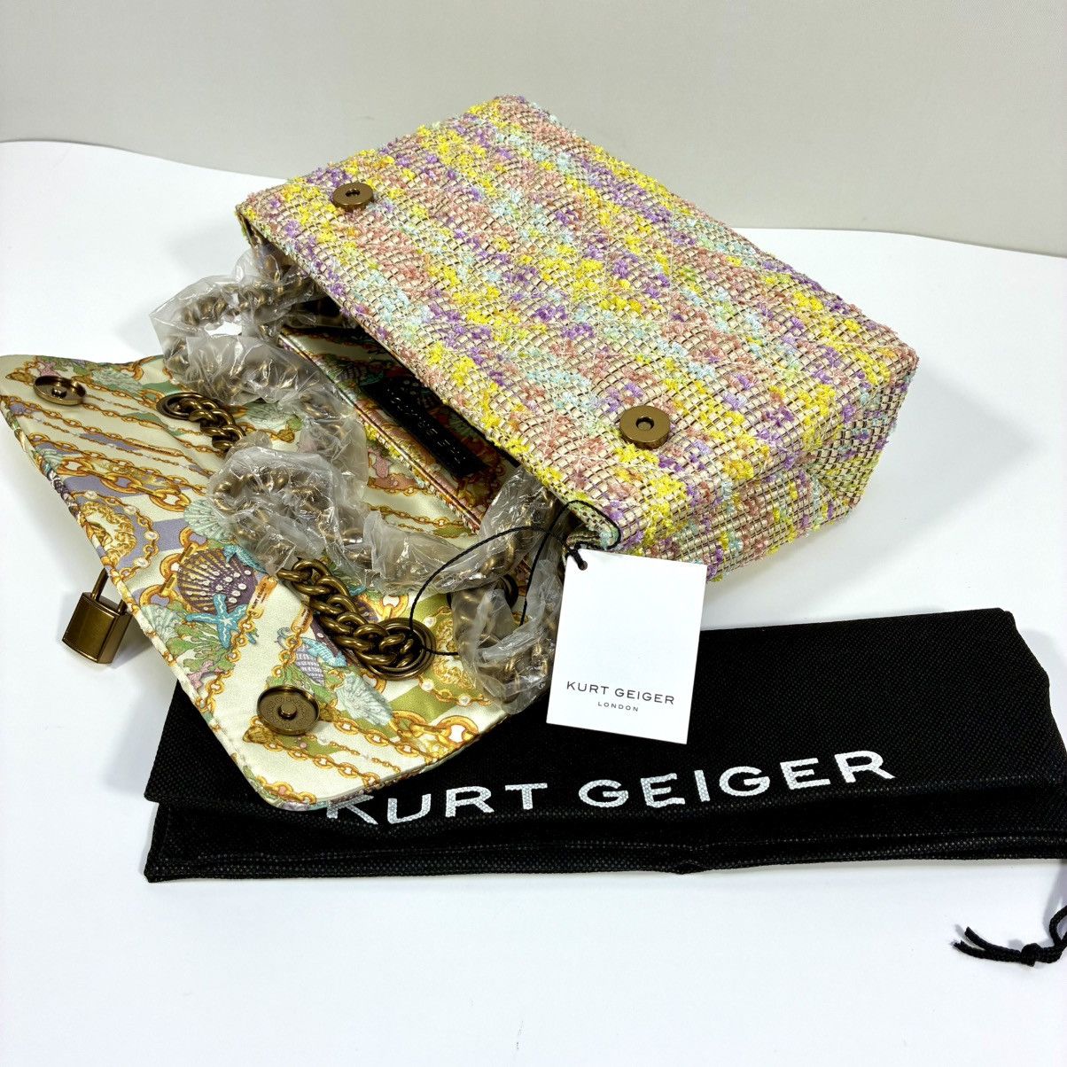 Kurt Geiger Kurt Geiger London Brixton Mixed Media Tweed Shoulder Bag Size ONE SIZE - 11 Thumbnail