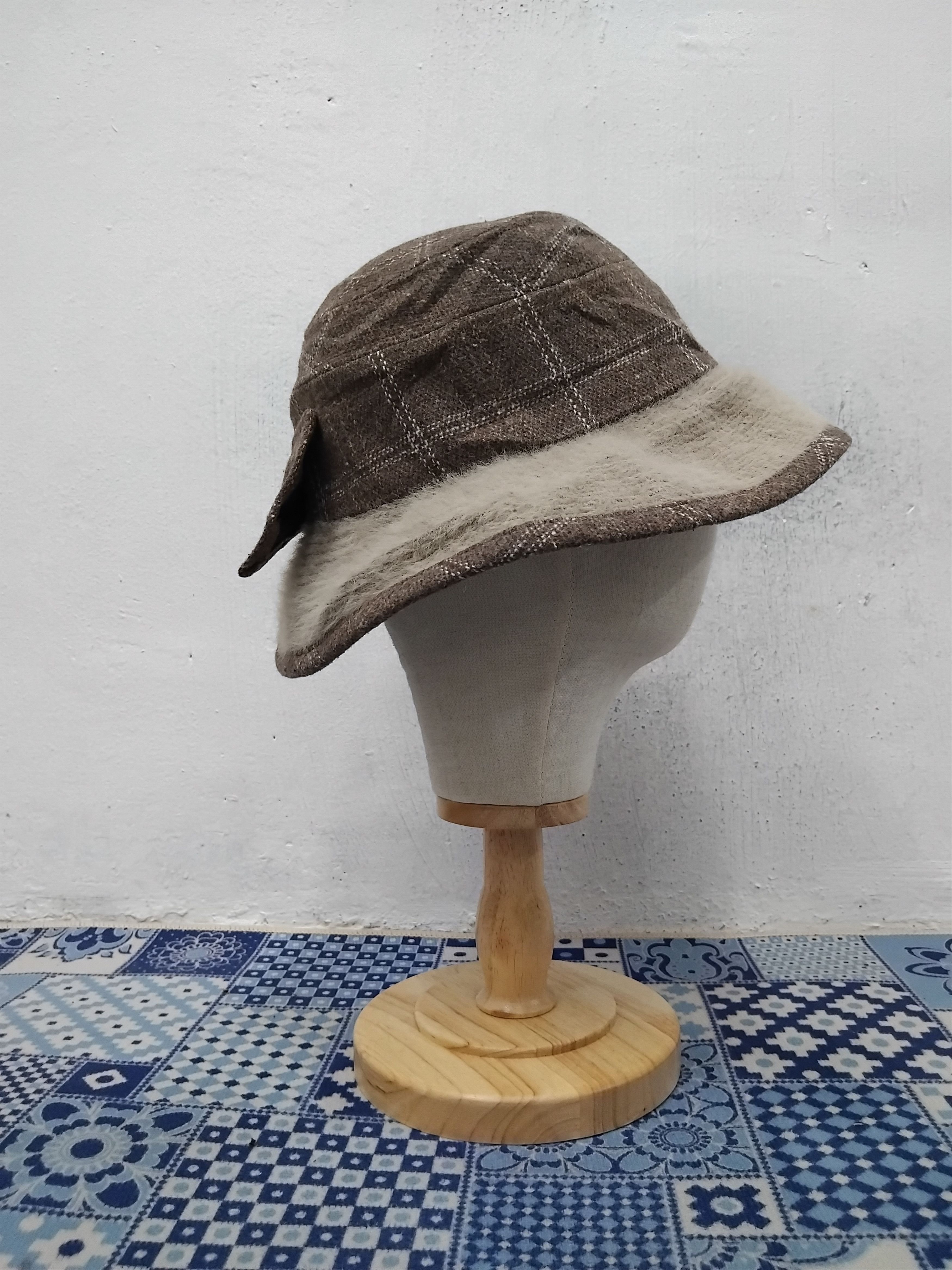 Japanese Brand 💥Ribbon checkered Japanese style hat Size ONE SIZE - 6 Thumbnail