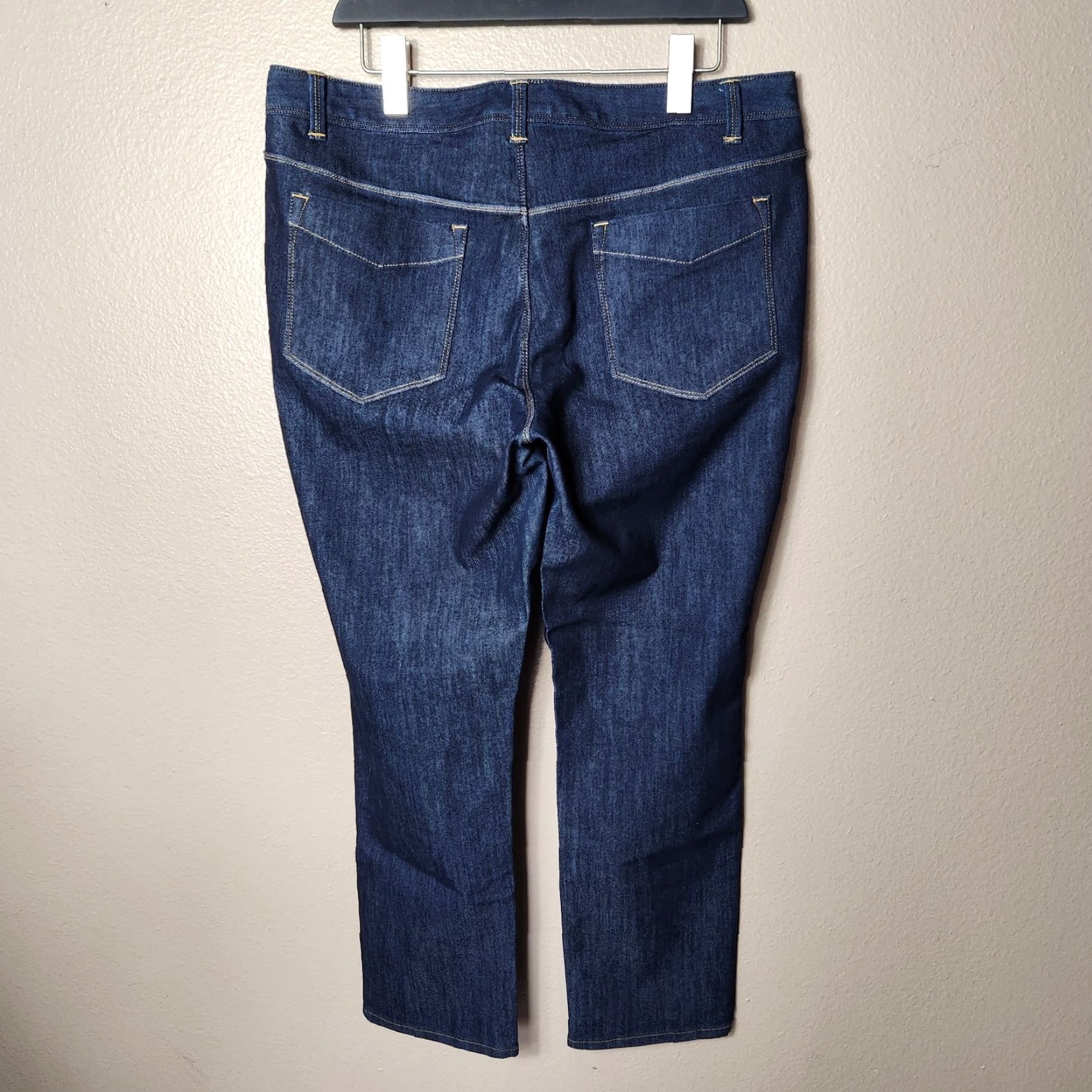 Lands' End VINTAGE Lands End Womens Jeans Dark Wash Straight Mid Rise 14 NWOT Blue Cotton Blend Denim 5-Pocket Womens Jeans 14 Womens Size 36" / US 14 / IT 50 - 5 Thumbnail