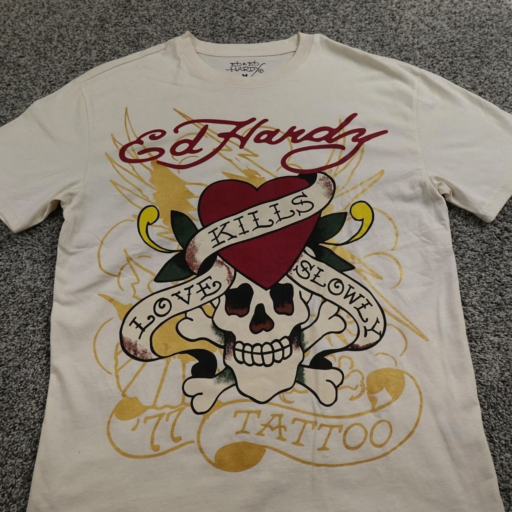 Ed Hardy Ed Hardy Shirt Mens M White Short Sleeve Graphic Print Tee T-shirt Skull Tattoo Love Crew Neck Size US M / EU 48-50 / 2 - 3 Thumbnail