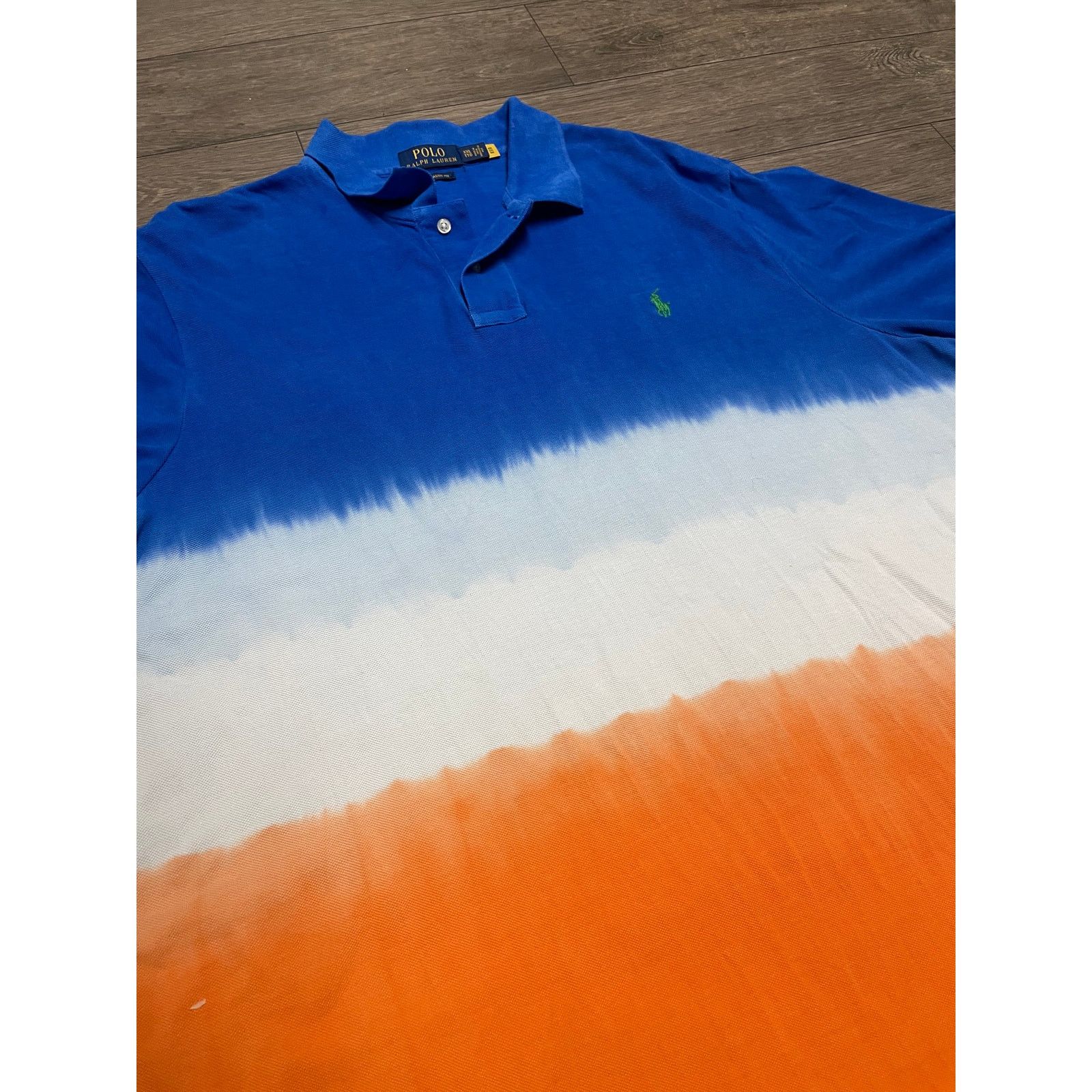 Polo Ralph Lauren × Ralph Lauren Polo Ralph Lauren Polo Shirt Tie Dye Stripped Orange Sz XXL Size US XXL / EU 58 / 5 - 2 Thumbnail