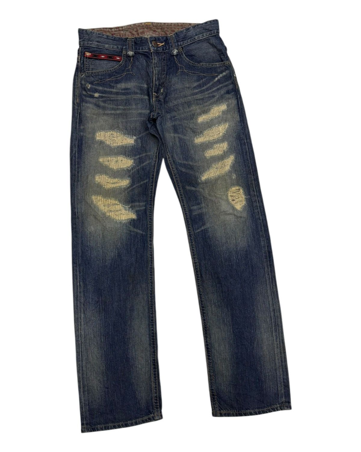 Edwin × If Six Was Nine × Le Grande Bleu (L.G.B.) 🔥EDWIN EXCLUSIVE VINTAGE RUSTY MUD WASH BAGGY JEANS DISTRESS Size US 33 - 5 Thumbnail