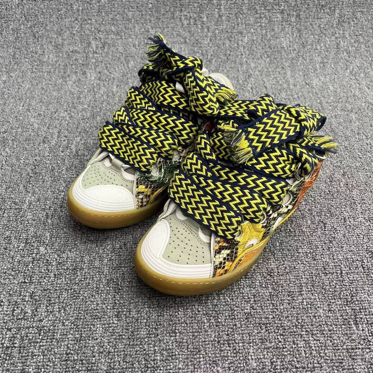 Lanvin Lanvin Runway Colorblock Brown Snake Sneakers Size US S / EU 44-46 / 1 - 1 Thumbnail