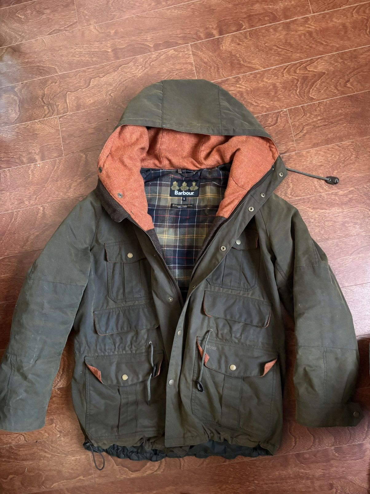 Barbour vintage waxed barbour hooded field jacket Size US XL / EU 56 / 4 - 2 Thumbnail
