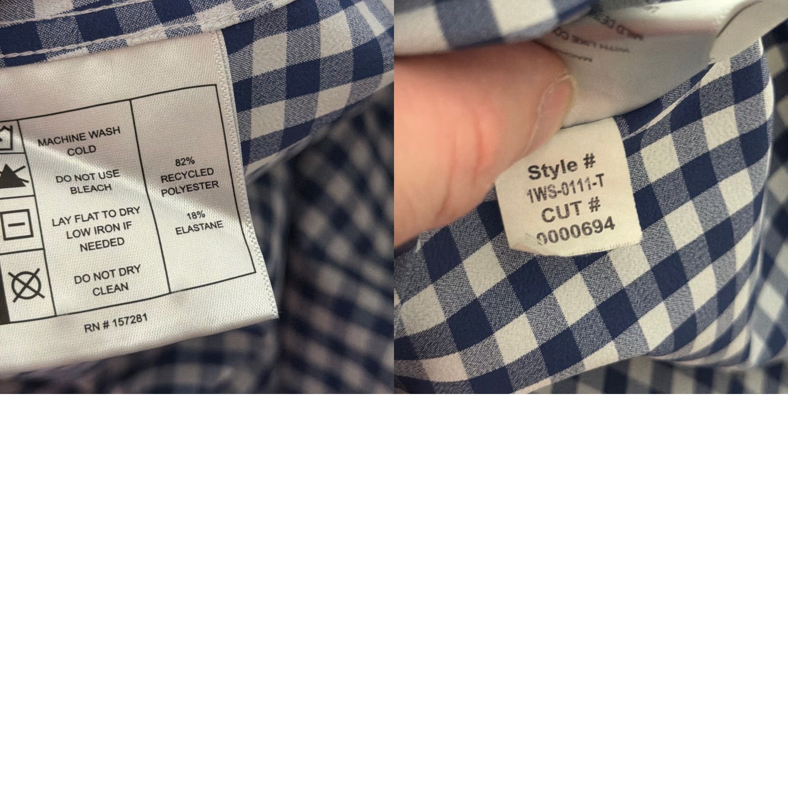 Mizzen+Main Mizzen+Main Shirt Mens M Blue Check Trim Slim Performance Stretch Long Sleeve Size US M / EU 48-50 / 2 - 9 Thumbnail