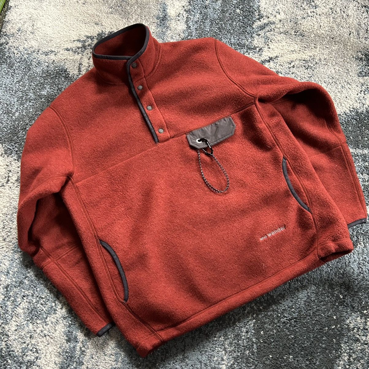 And Wander 574-1281098 2021 and wander wool fleece pullover quartersnap Size US M / EU 48-50 / 2 - 2 Thumbnail