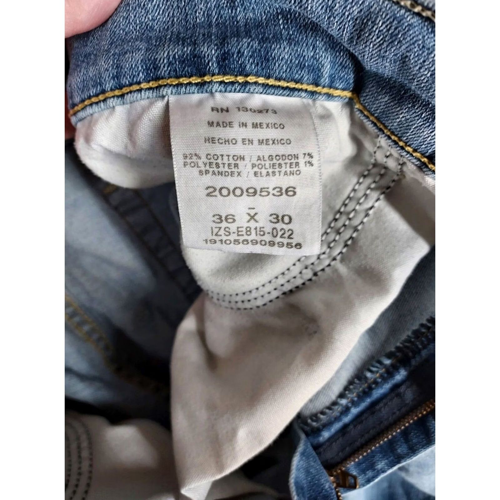 Lee Lee Mens Regular Fit Jeans 34x32 Blue Denim Mid Rise Zip Pocket 5-Pocket Straight Regular Waist 34 Cotton Denim Mexico Size US 34 / EU 50 - 5 Thumbnail