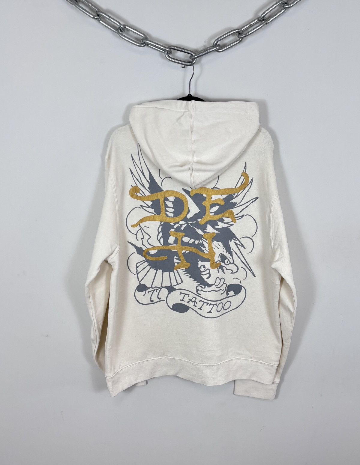 Ed Hardy Ed Hardy NWT Men’s Ivory True Love Tattoo Heart Hoodie Size US XL / EU 56 / 4 - 2 Thumbnail