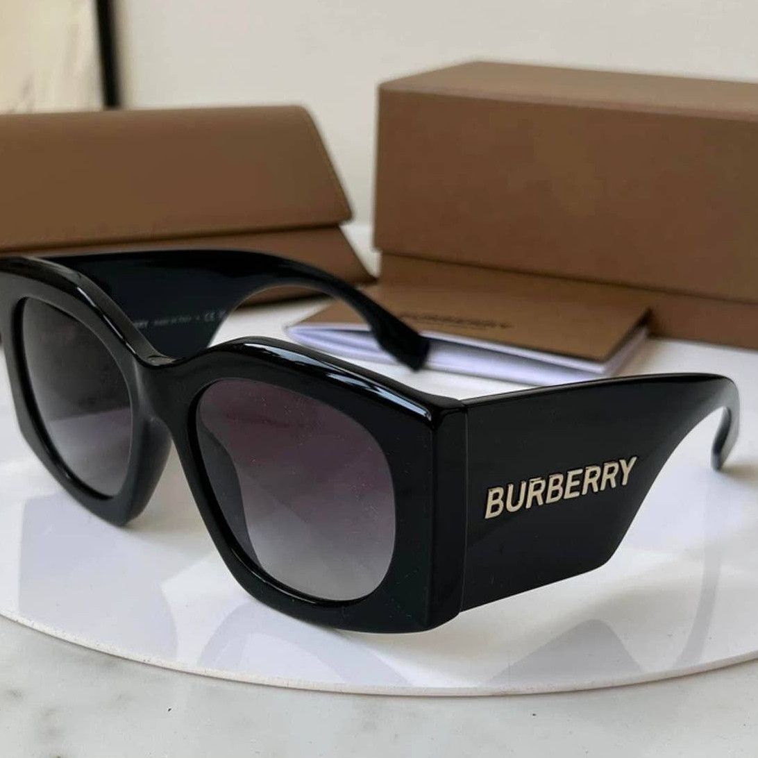 image of New Burberry Be4388-U Madeline Oversized Black Sunglasses, Women's