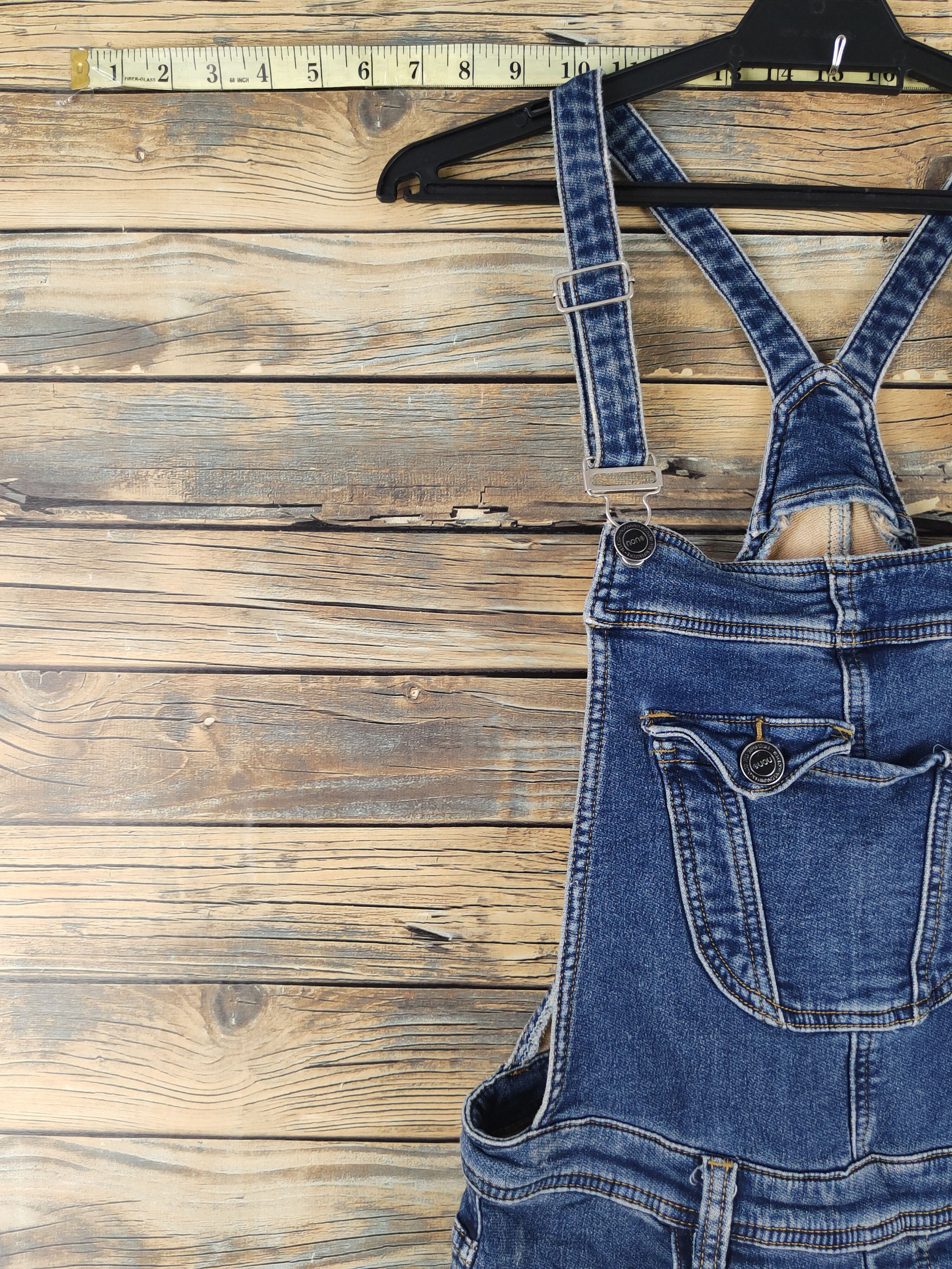 Japanese Brand × Vintage Vintage Nono Dark Blue Adjustable Strap Denim Jumpsuits Size 29" - 3 Thumbnail