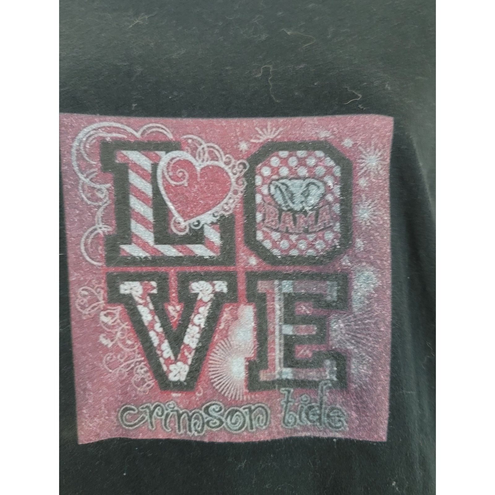 Gildan Gildan Black Red Crimson Tide Love Graphic Shirt XL Size XL / US 12-14 / IT 48-50 - 5 Thumbnail
