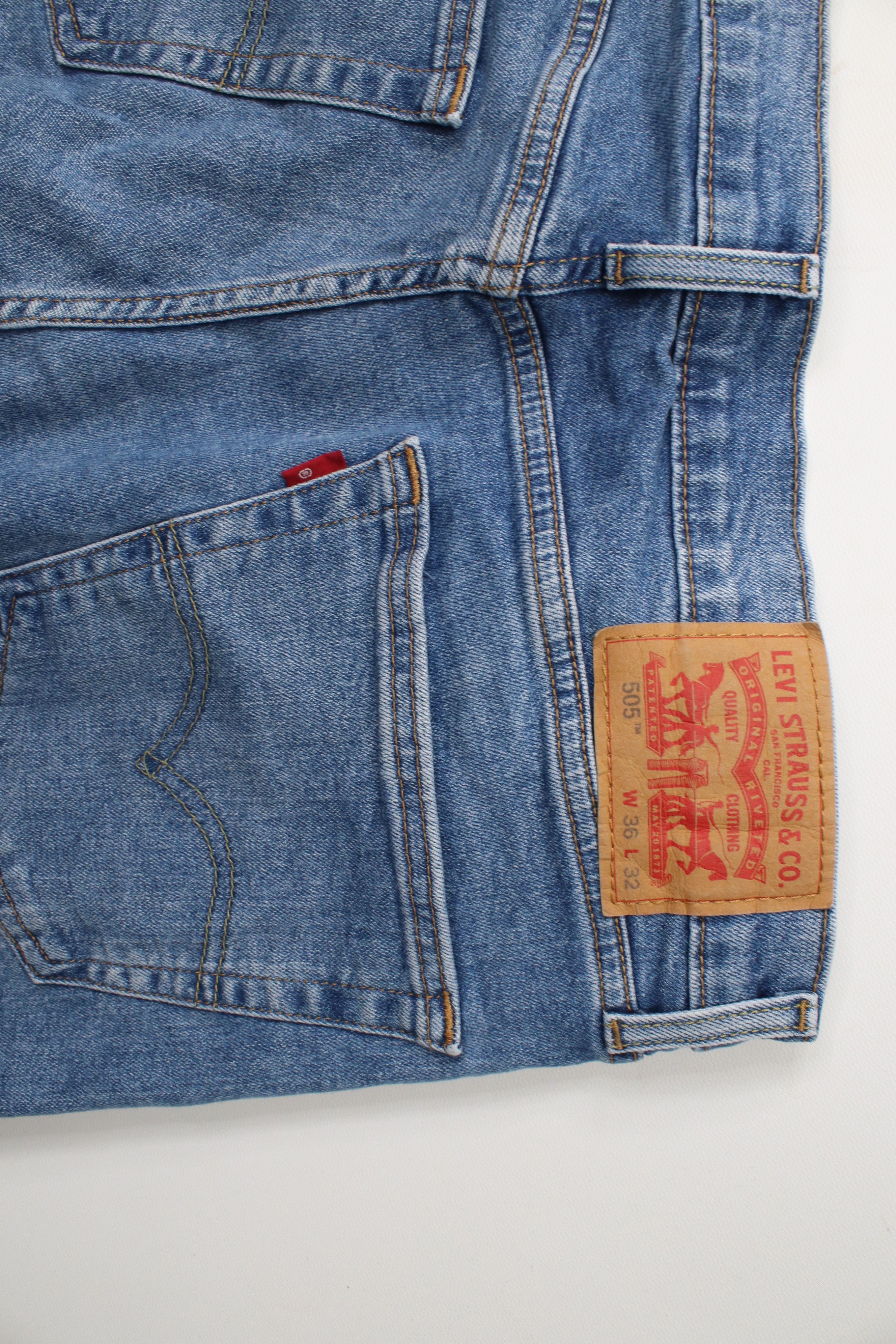 Levi's × Vintage Vintage Y2K Levis 505 Stretch Regular Fit Denim Jeans Blue Size US 36 / EU 52 - 11 Thumbnail