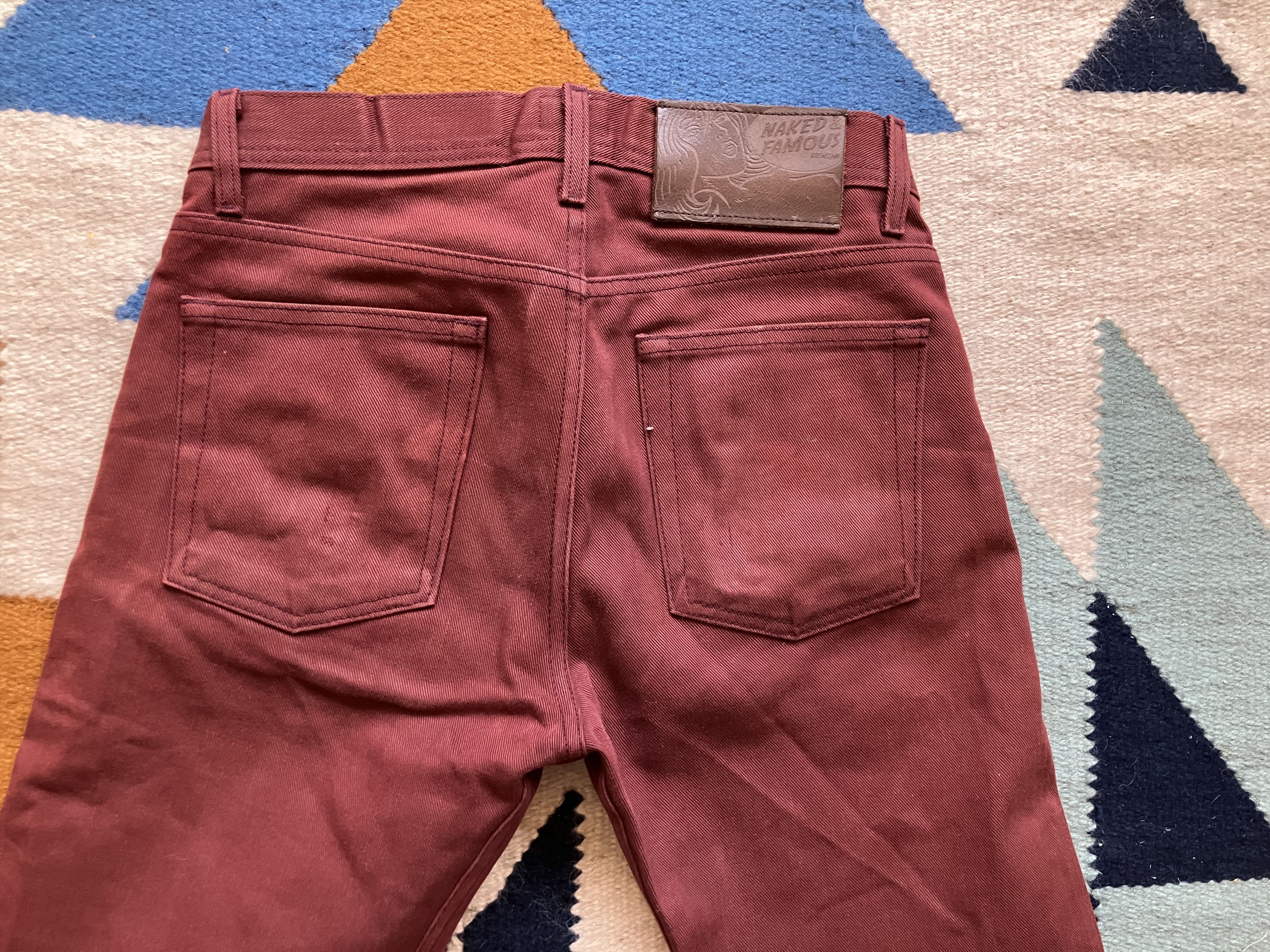 Naked & Famous Naked and Famous Weird Guy - Pomegranate x Brown Selvedge Size US 30 / EU 46 - 10 Thumbnail