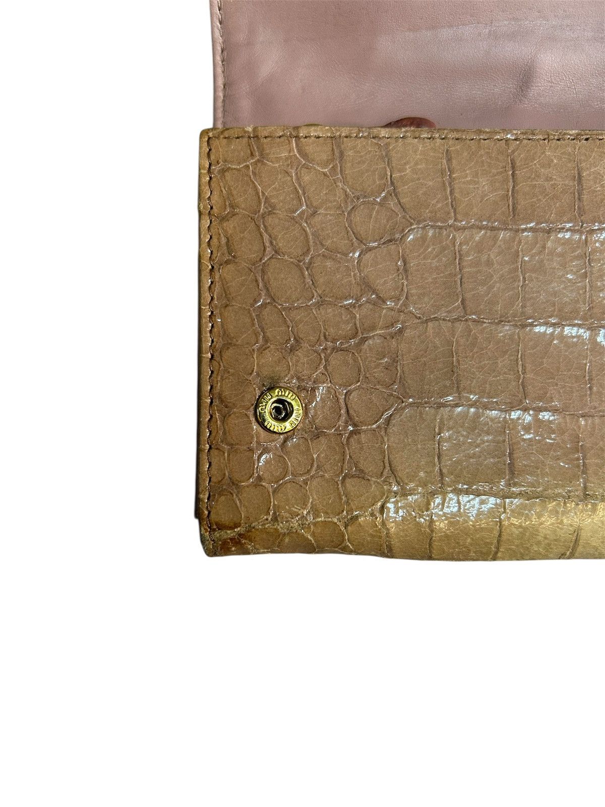 Miu Miu Miu Miu Croc Embossed Patent Leather Flap Continental Wallet Size ONE SIZE - 9 Thumbnail