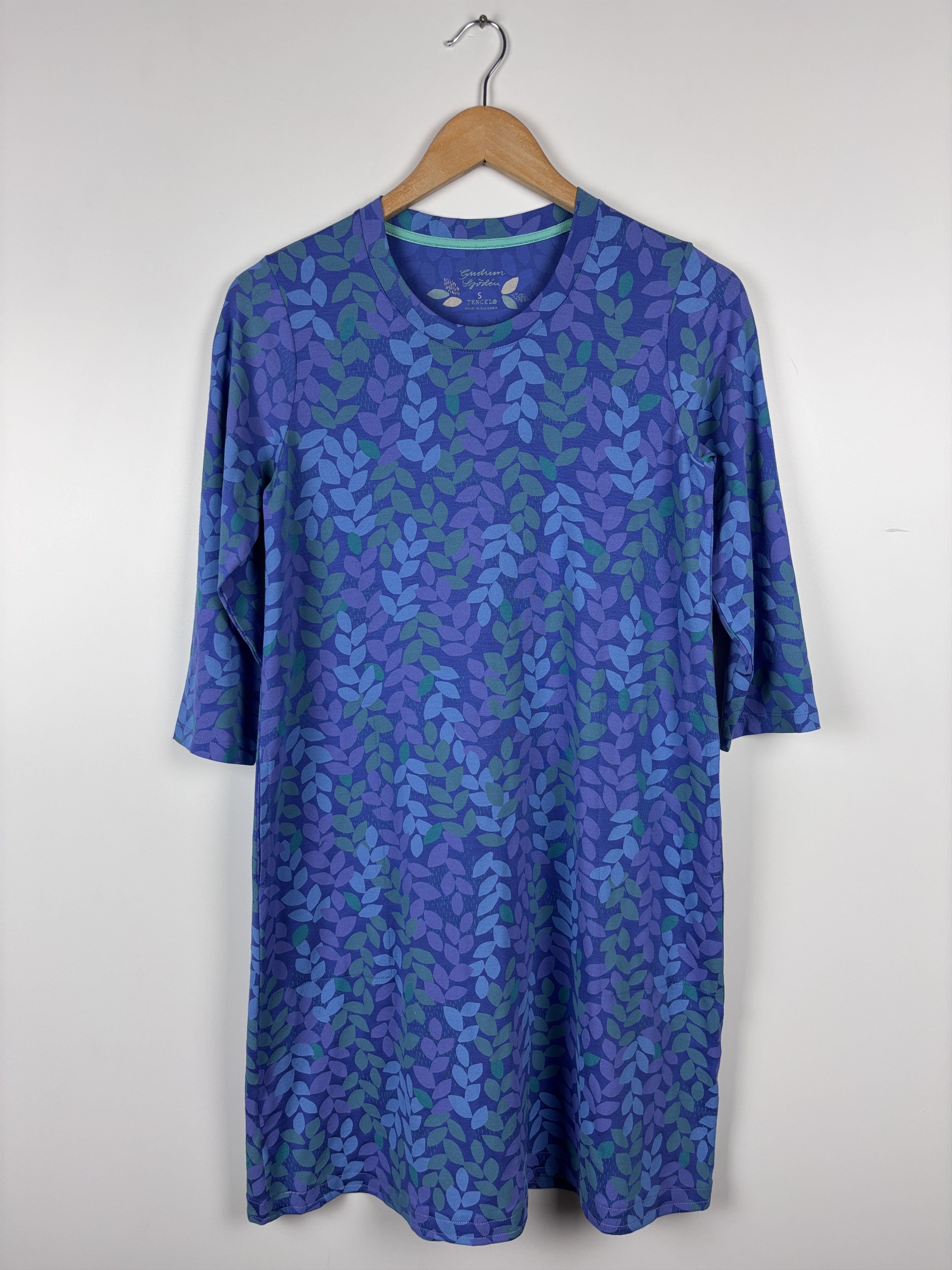 Gudrun Sjoden Gudrun Sjoden Floral Dress Tunic Stretch Tencel Blue Size S Size S / US 4 / IT 40 - 1 Thumbnail