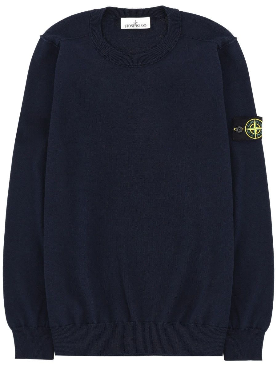 Stone Island STONE ISLAND JERSEY WITH LOGO - BLUE Size US L / EU 52-54 / 3 - 1 Thumbnail