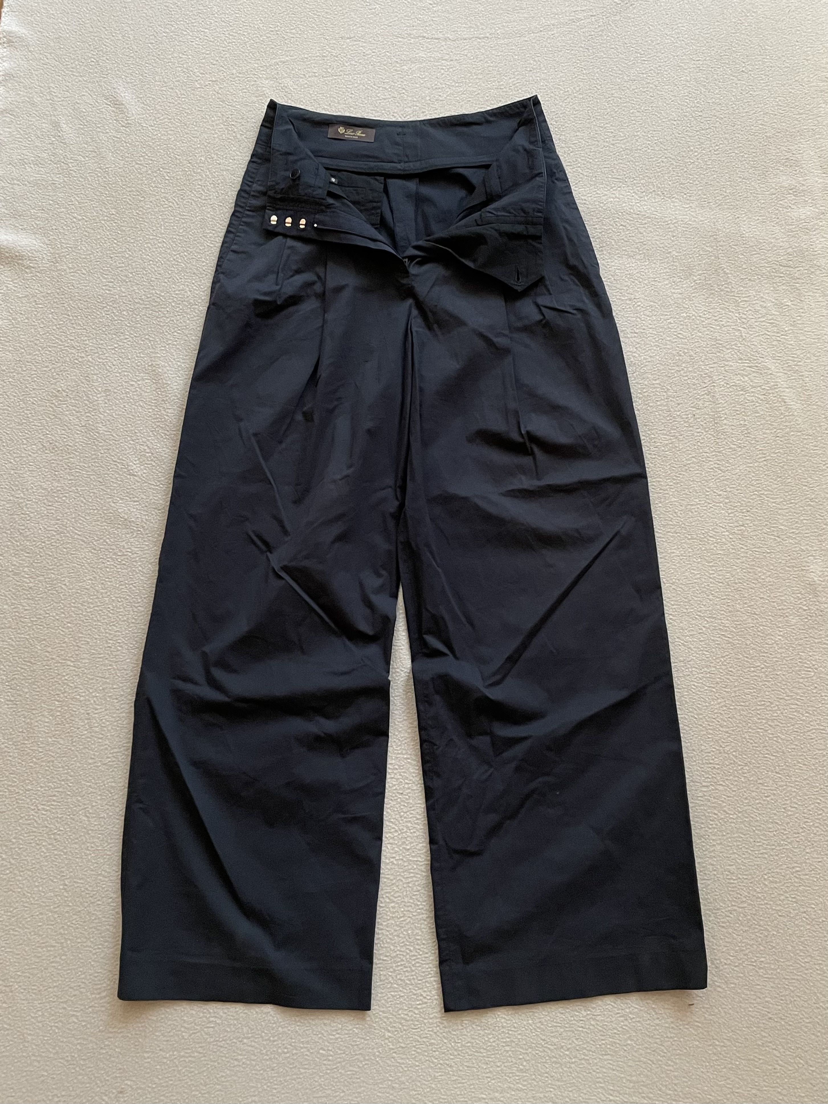 Loro Piana Rare! Loro Piana Wide Trousers Navy Pants Size 40" / US 18 - 1 Thumbnail