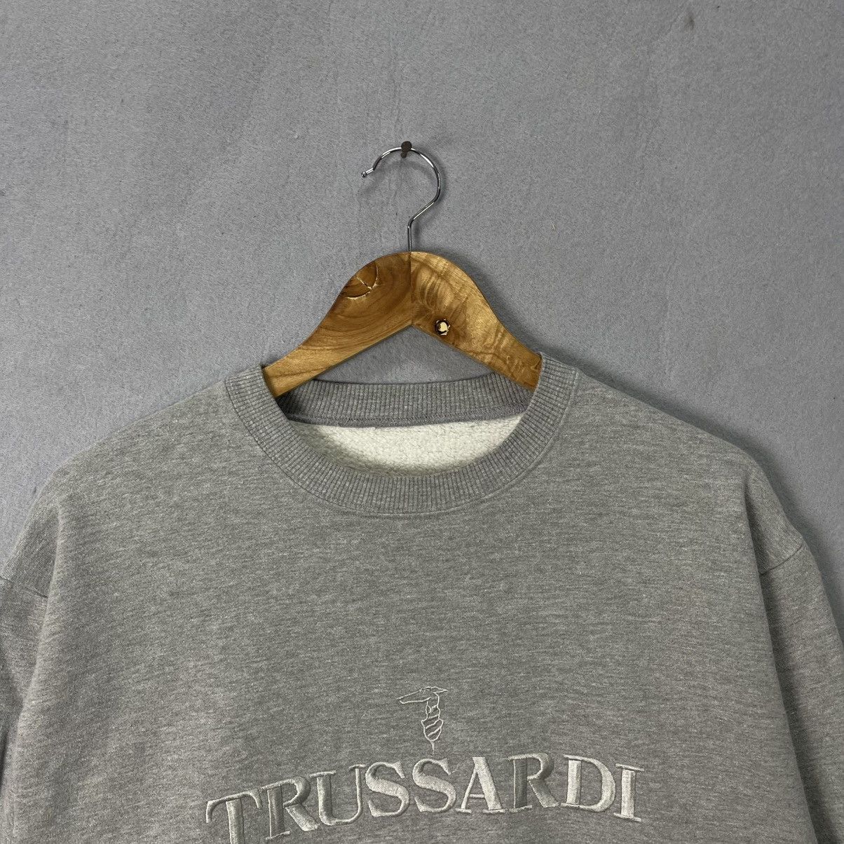 Trussardi Trussardi Embroidered Logo Sweatshirt – Grey (Made in Italy) Size US L / EU 52-54 / 3 - 2 Thumbnail