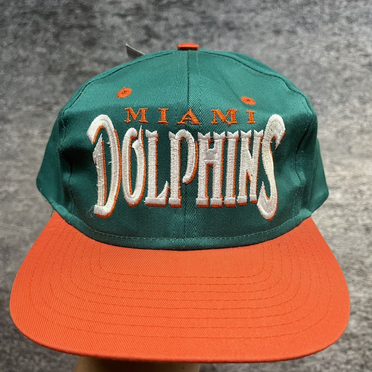 NFL Vintage 90s Miami Dolphins Embroidered NFL Snapback Hat Size ONE SIZE - 2 Thumbnail