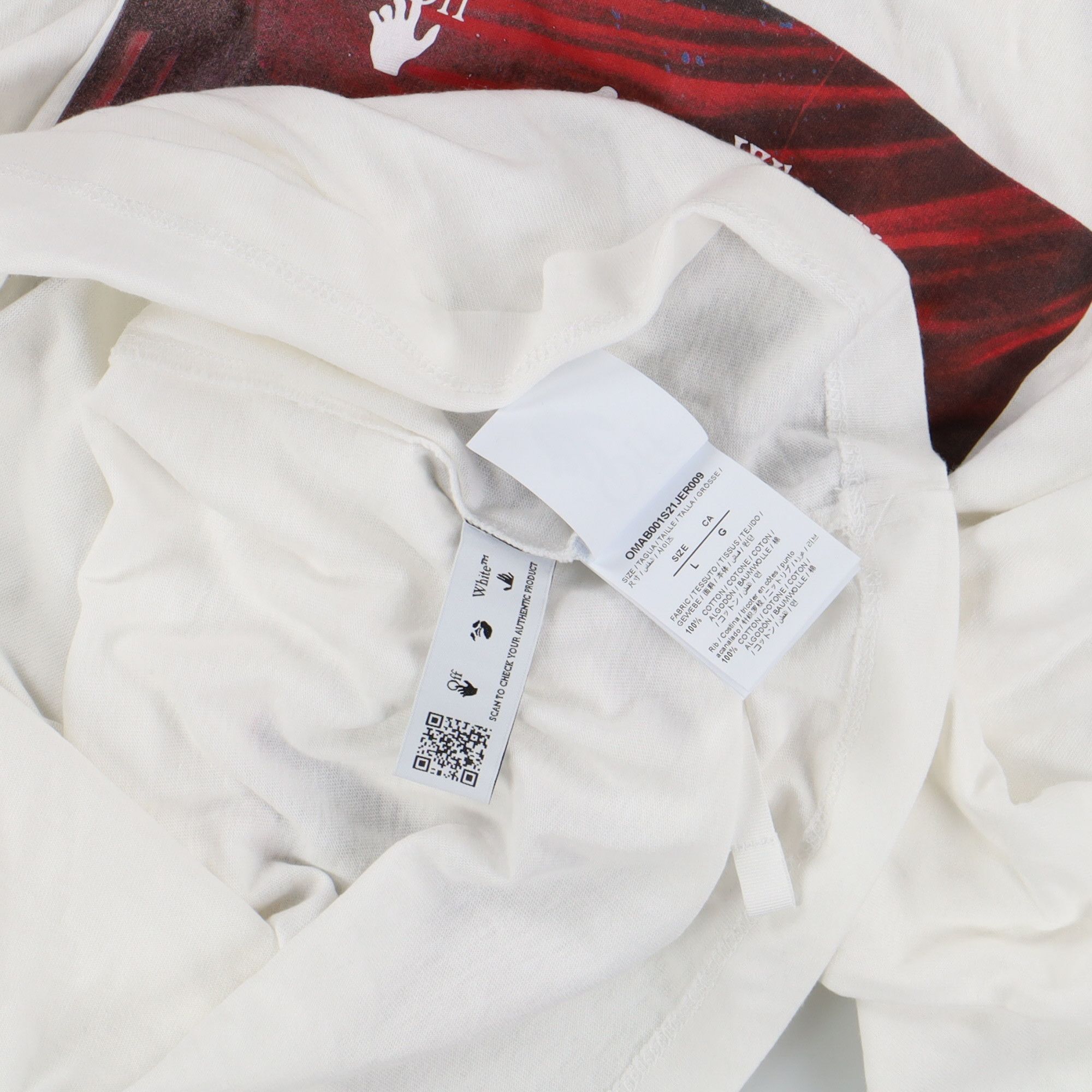 Off-White White Sprayed Caravaggio Arrows Long Sleeve T-Shirt Size US L / EU 52-54 / 3 - 6 Thumbnail