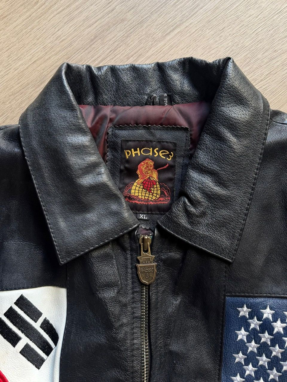 Genuine Leather Vintage Phase 8 International Flag Leather Jacket XL Size US XL / EU 56 / 4 - 6 Thumbnail