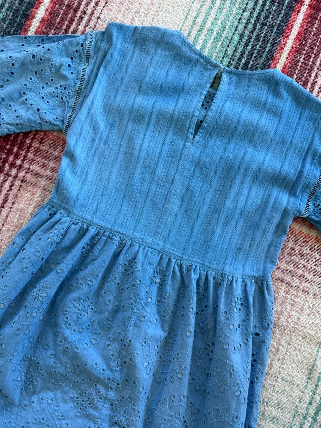 English Factory Women's ENGLISH FACTORY Blue Over-dyed Eyelet Mini Dress S Size S / US 4 / IT 40 - 5 Thumbnail