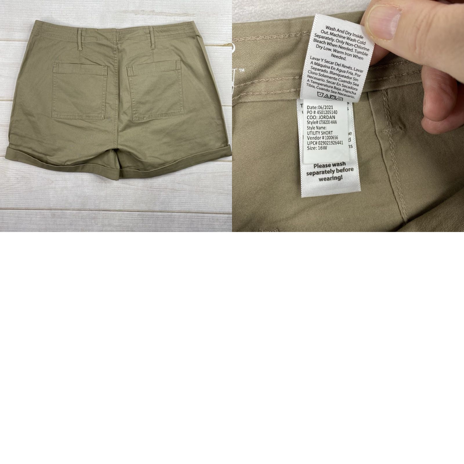 Vintage Terra & Sky Shorts Womens 16W Tan Button Pockets Stretch Khaki NWT Shorts Womens 16W Tan Button Up Cuffed Pockets Stretch Khaki NWT Size 38" / US 16 / IT 52 - 9 Thumbnail