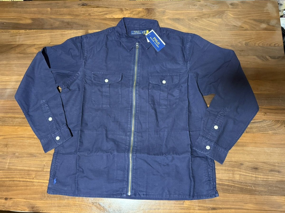 Polo Ralph Lauren Polo Ralph Lauren Garment-Dyed Oxford Zip Overshirt Navy XL Size US XL / EU 56 / 4 - 1 Thumbnail