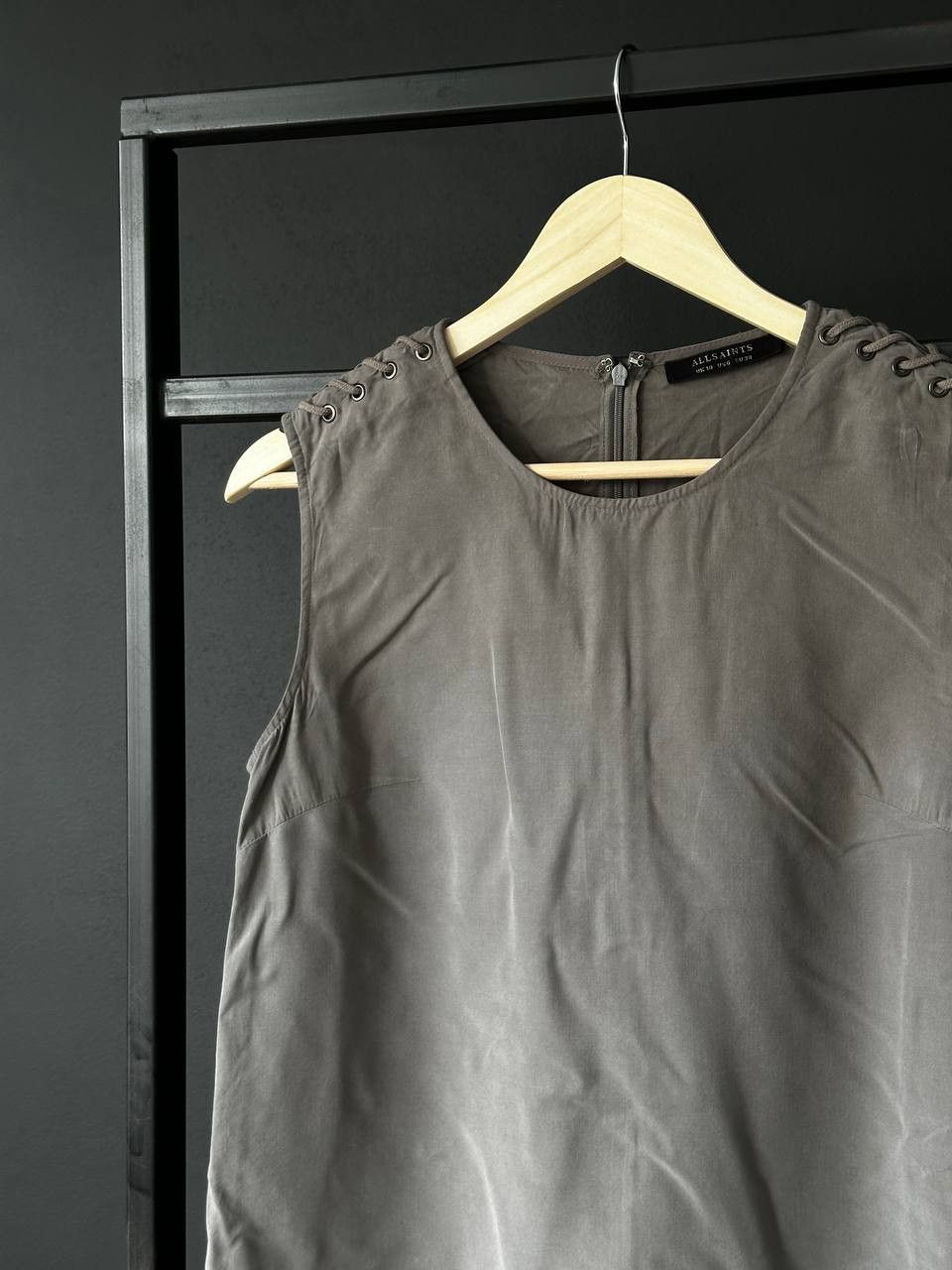 Allsaints Allsaints Grey Modal Unisex Laces Tank Top Size L / US 10 / IT 46 - 3 Thumbnail
