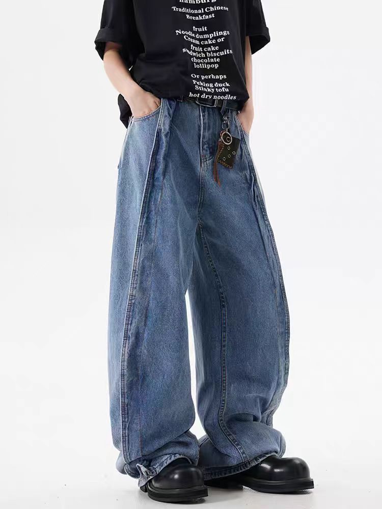 Japanese Brand × Jean Vintage street design silhouette machete wide leg jeans Size US 30 / EU 46 - 5 Thumbnail