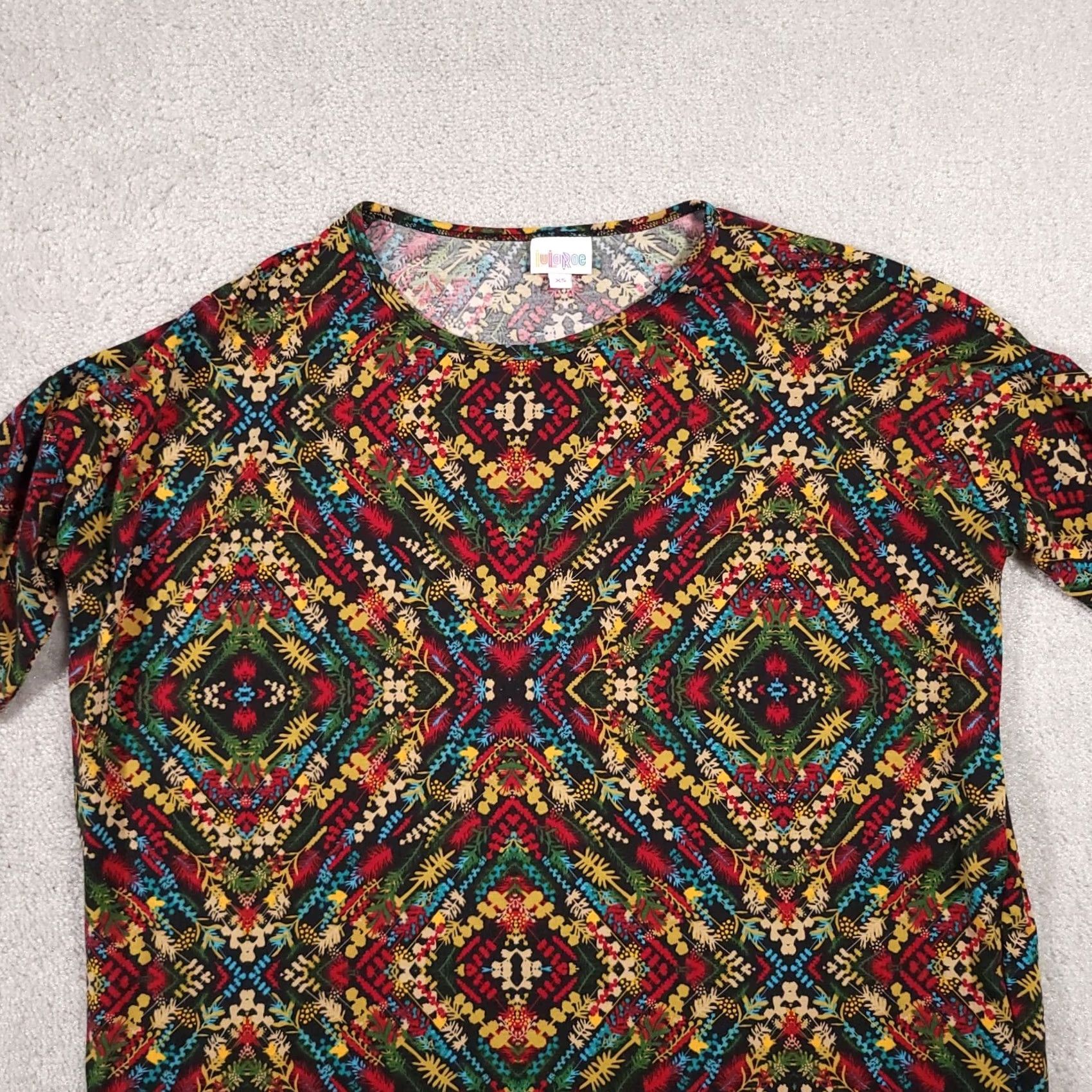 Vintage Lularoe Irma Tunic Shirt Women's XS Floral Boho Short Sleeve High Low USA T-Shirt Size XS / US 0-2 / IT 36-38 - 3 Thumbnail