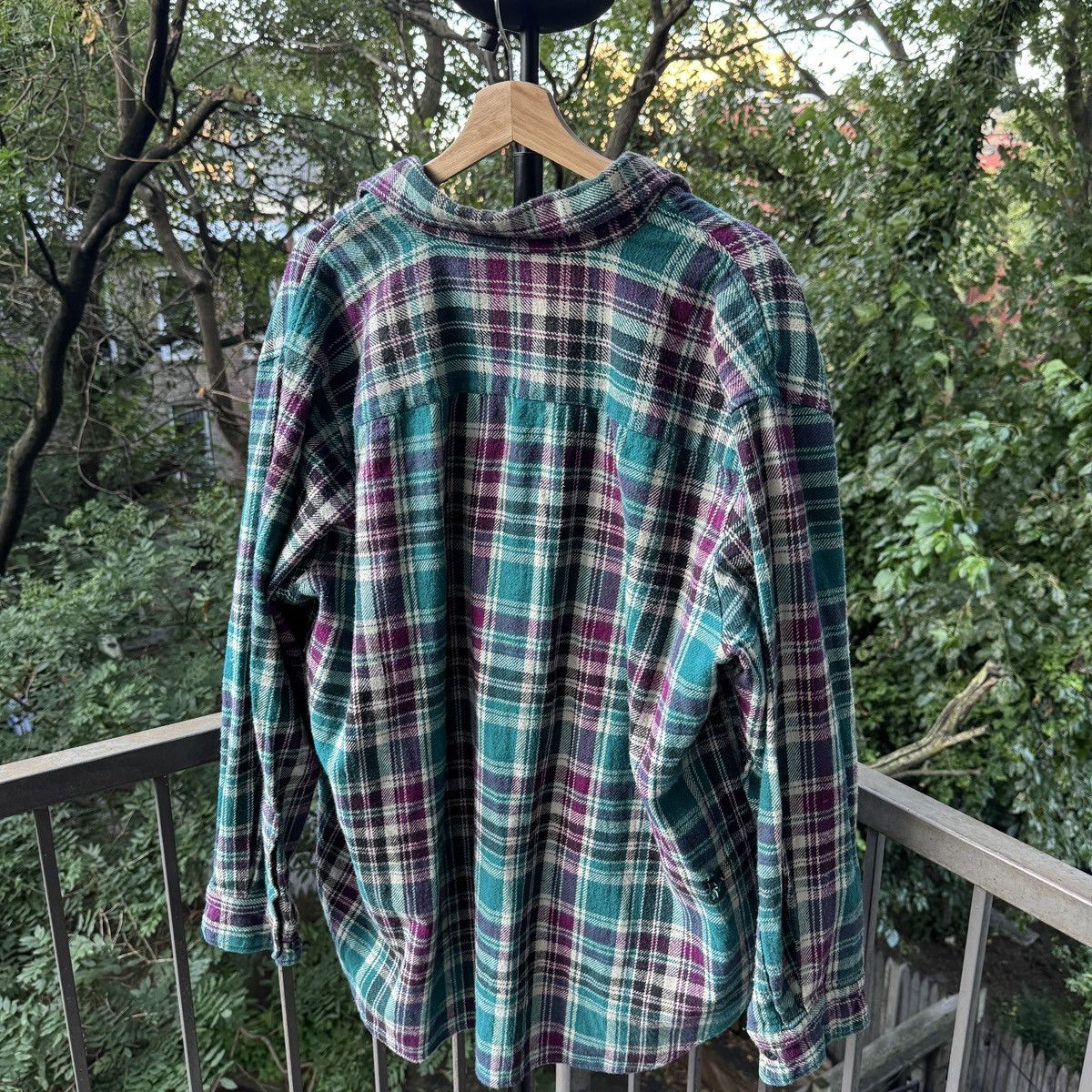 Vintage Thrashed Faded Distressed Flannel Shirt ERD Grunge Chrome Size US XL / EU 56 / 4 - 2 Thumbnail